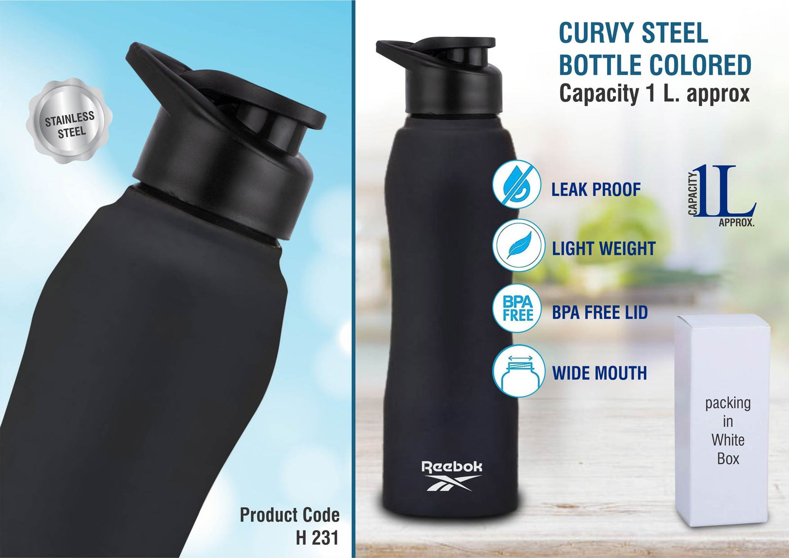 Stay Hydrated in Style with Our Curvy Steel Bottle - Colored Edition