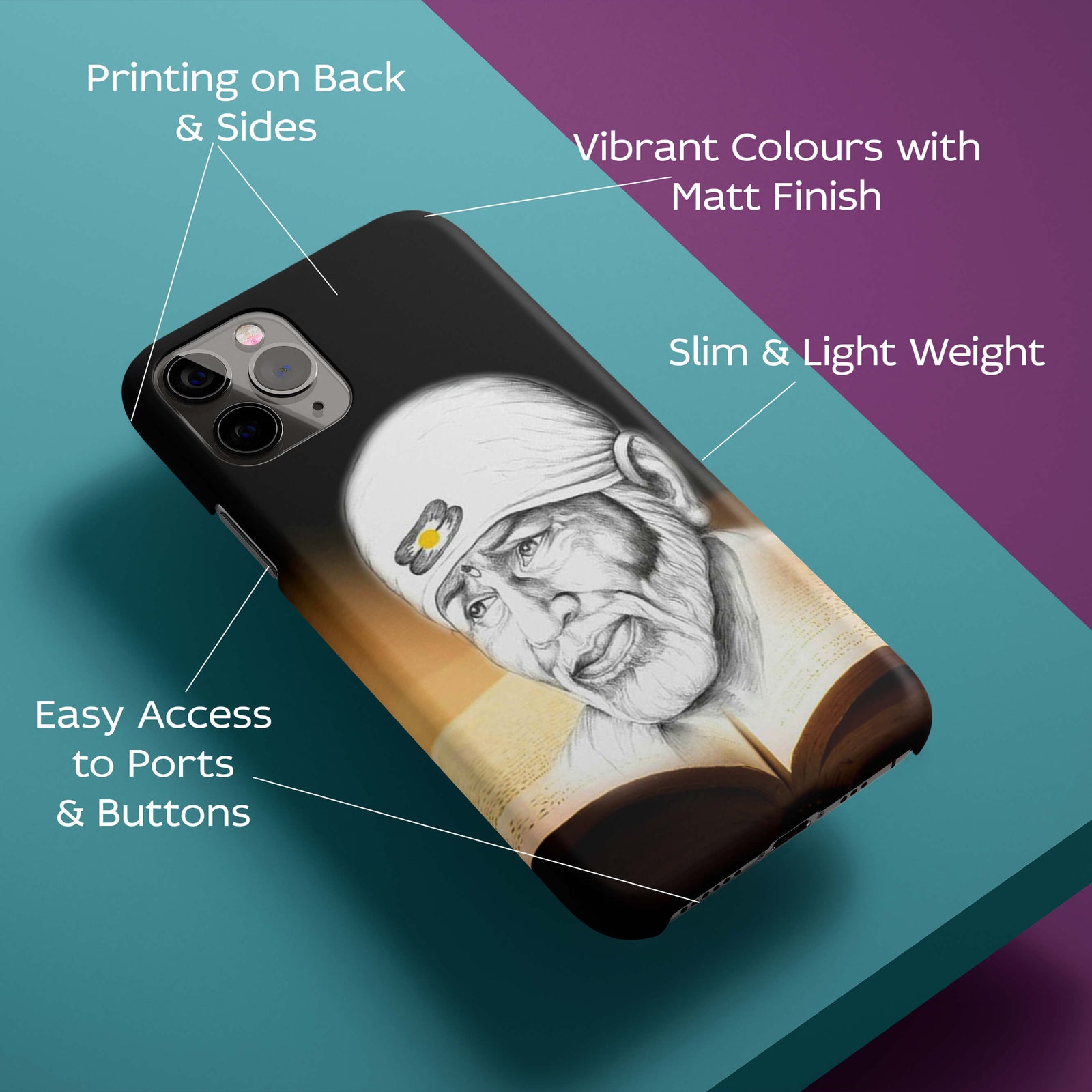 Sai Baba Back Cover for HardPlasticD1516Hard Plastic-Image 2