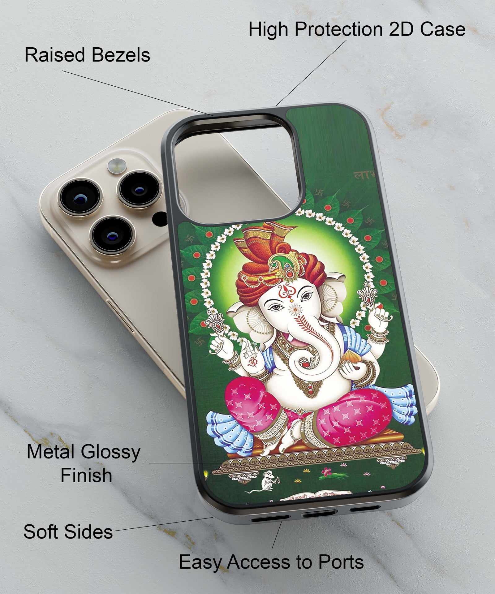Shubh Labh Back Cover for 2D Hybrid TPU And Metal CaseBG0076Hybrid Metal TPU-Image 2