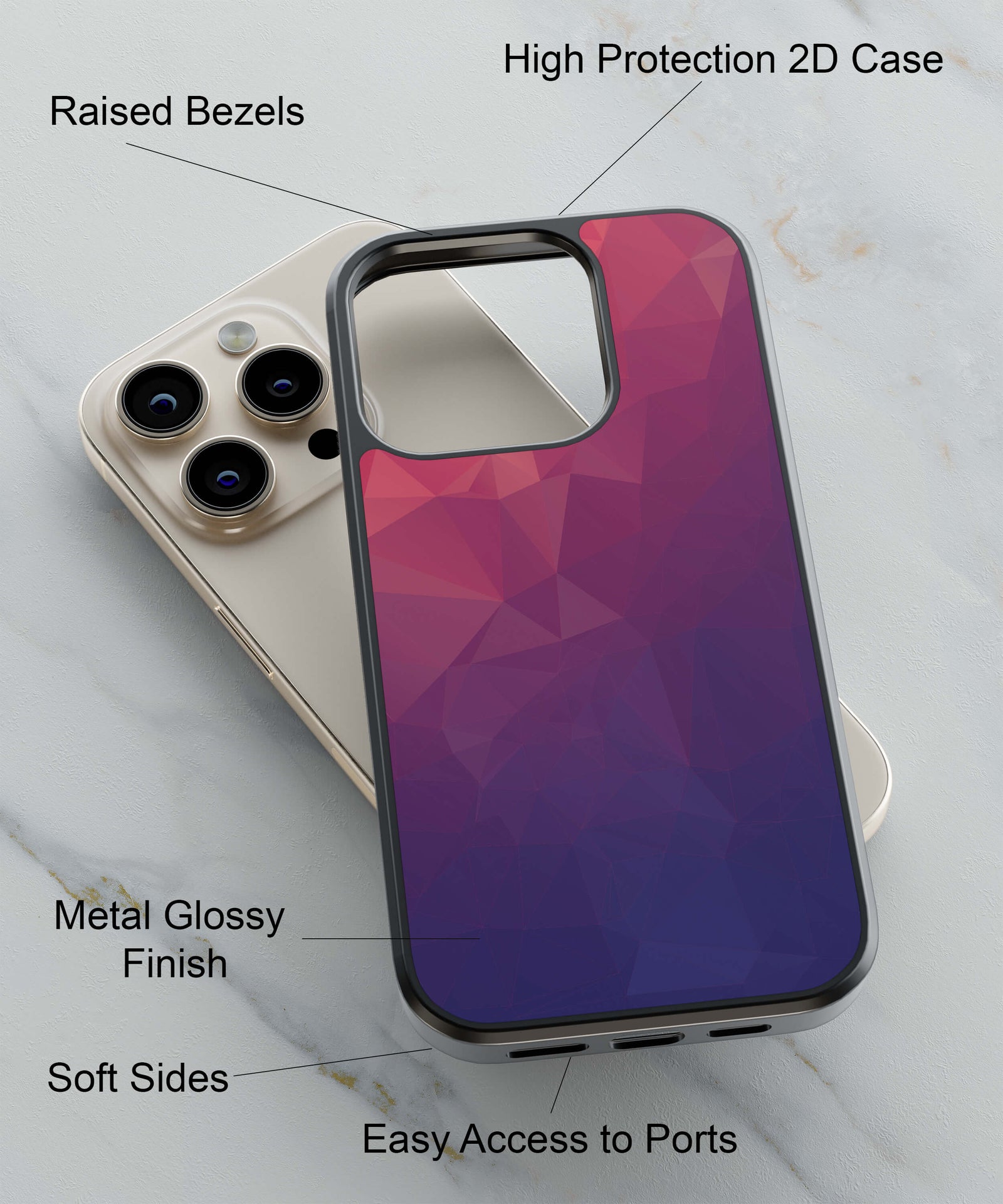 Sunrise Pattern Back Cover for 2D Hybrid TPU And Metal CaseGF0003Hybrid Metal TPU-Image 2