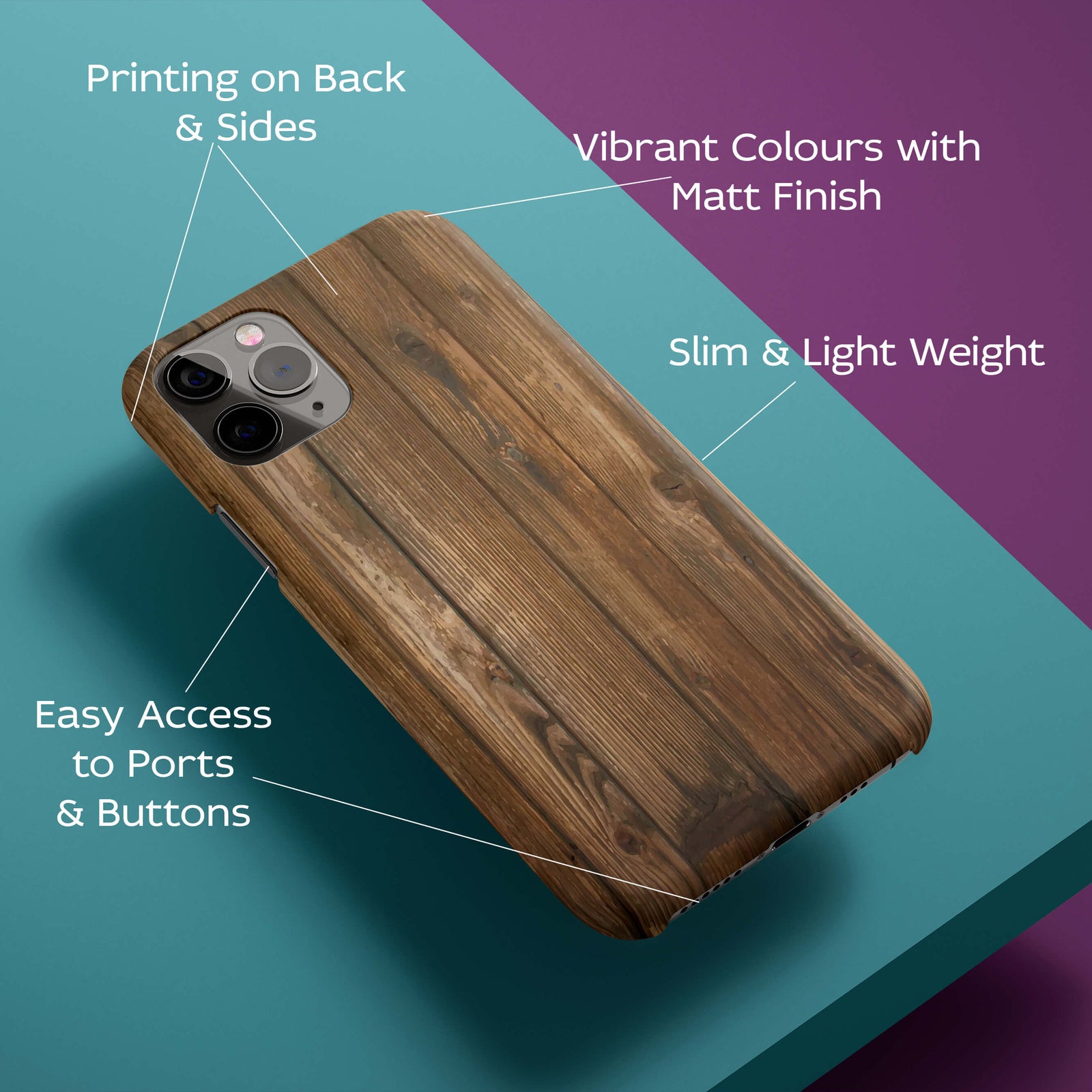 Wooden Pattern Back Cover for HardPlasticW0623Hard Plastic-Image 2