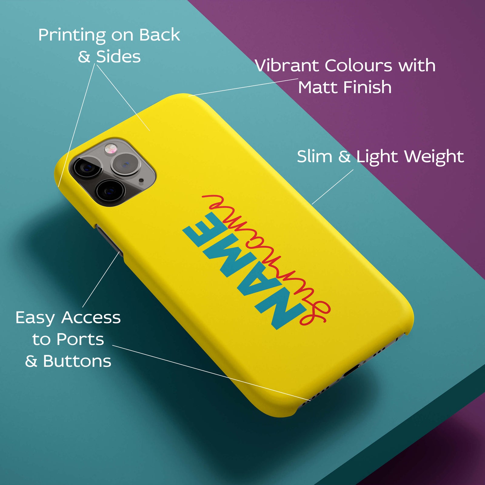 Yellow Name and Surname Back Cover for HardPlasticIK5016Hard Plastic-Image 2