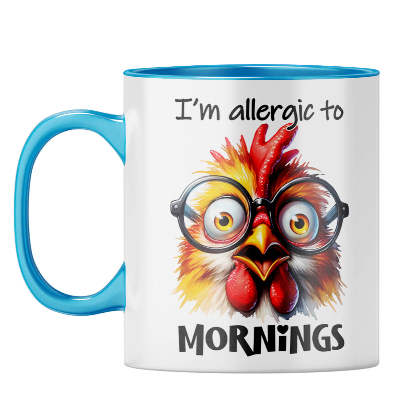 Allergic to Mornings Coffee Mug Light Blue