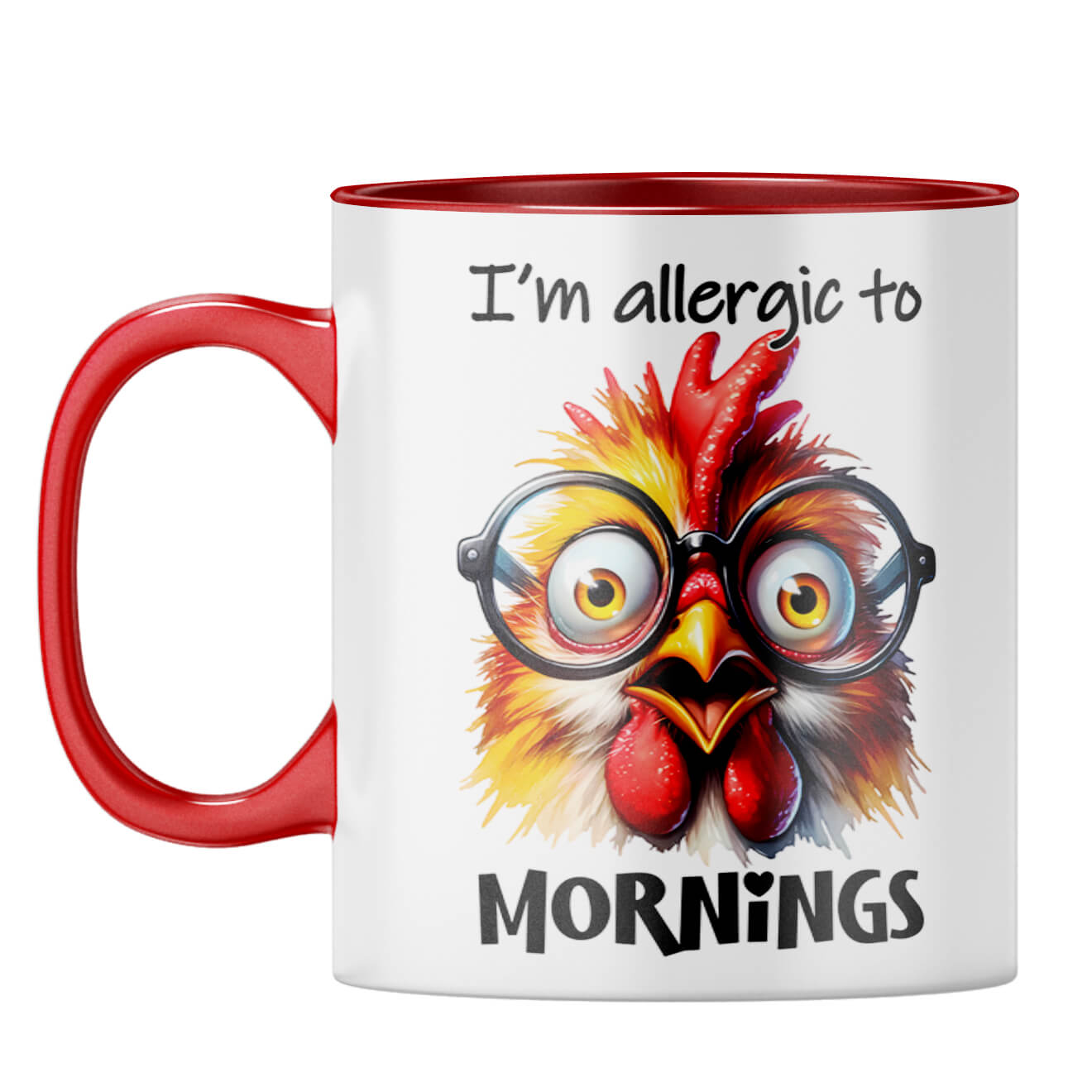Allergic to Mornings Coffee Mug Red