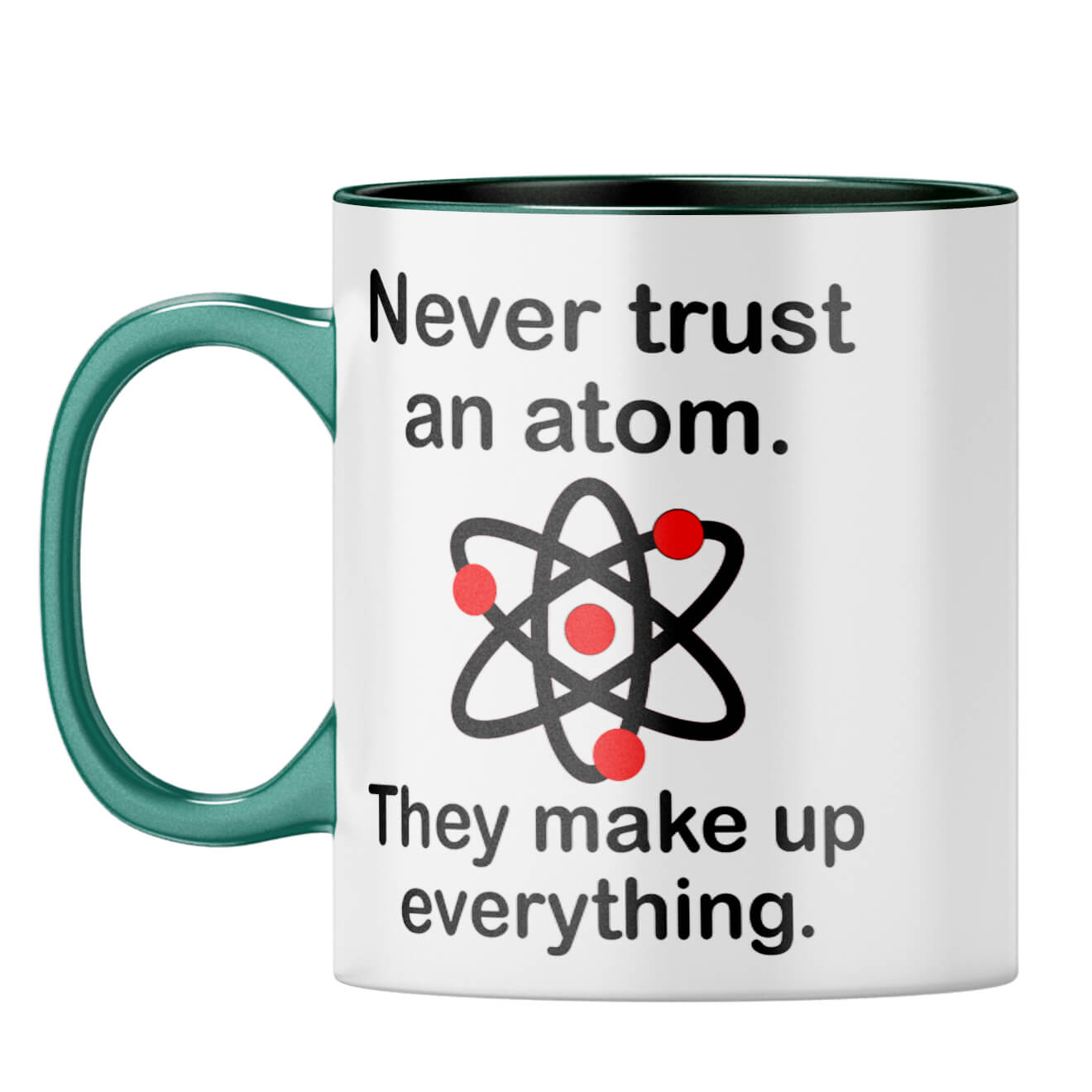 Atom Makeup Things Coffee Mug Dark Green