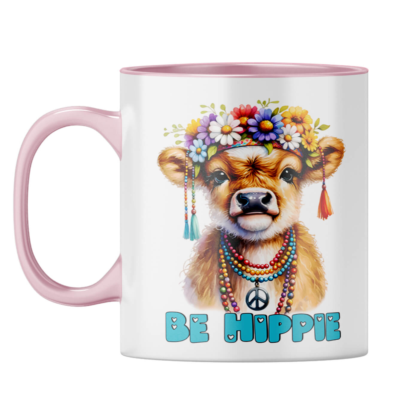 Be Hippie Coffee Mug Pink