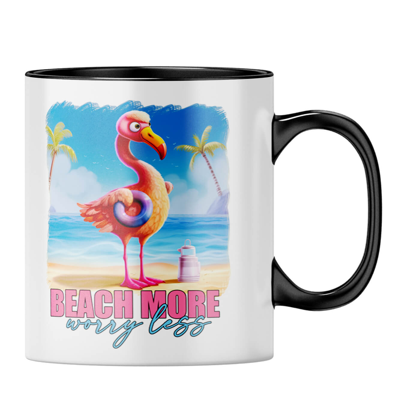 Beach More Worry Less Coffee MugB-Black