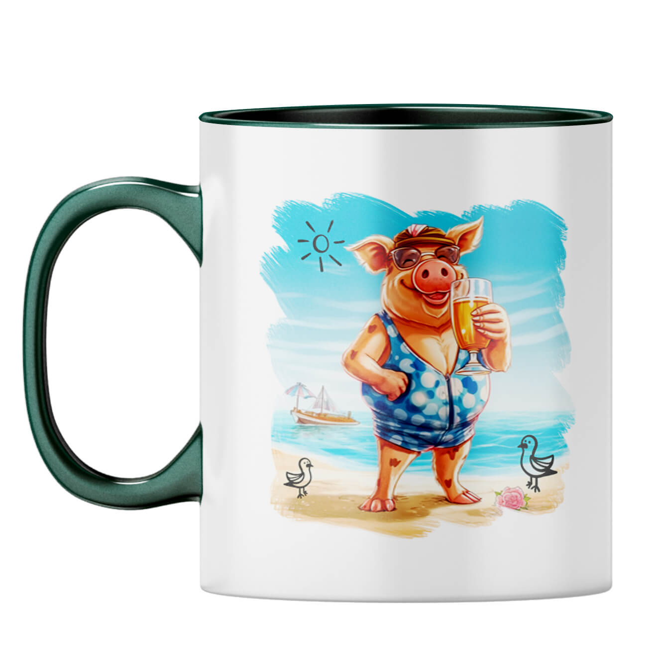Beach Smart Coffee Mug Dark Green