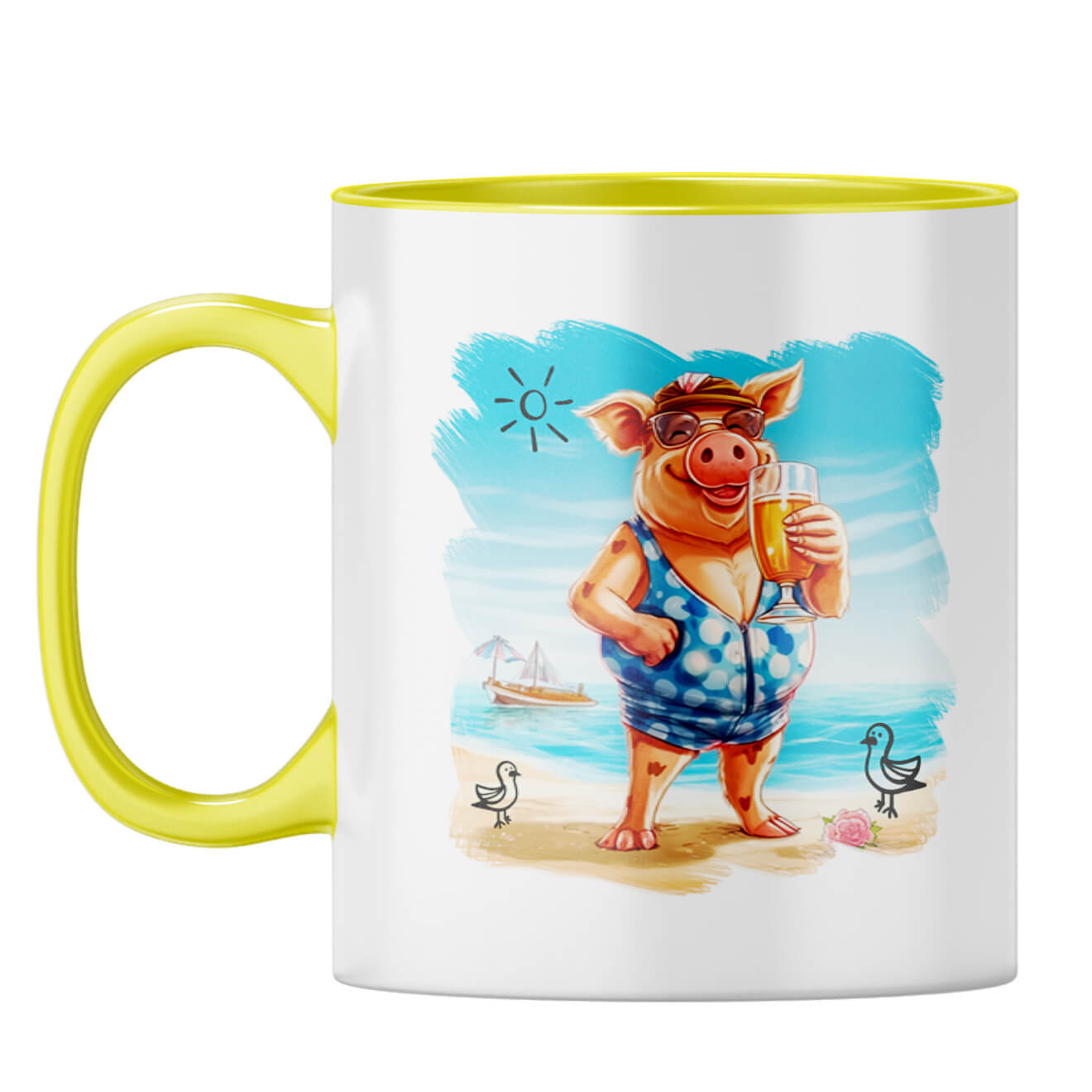 Beach Smart Coffee Mug Yellow
