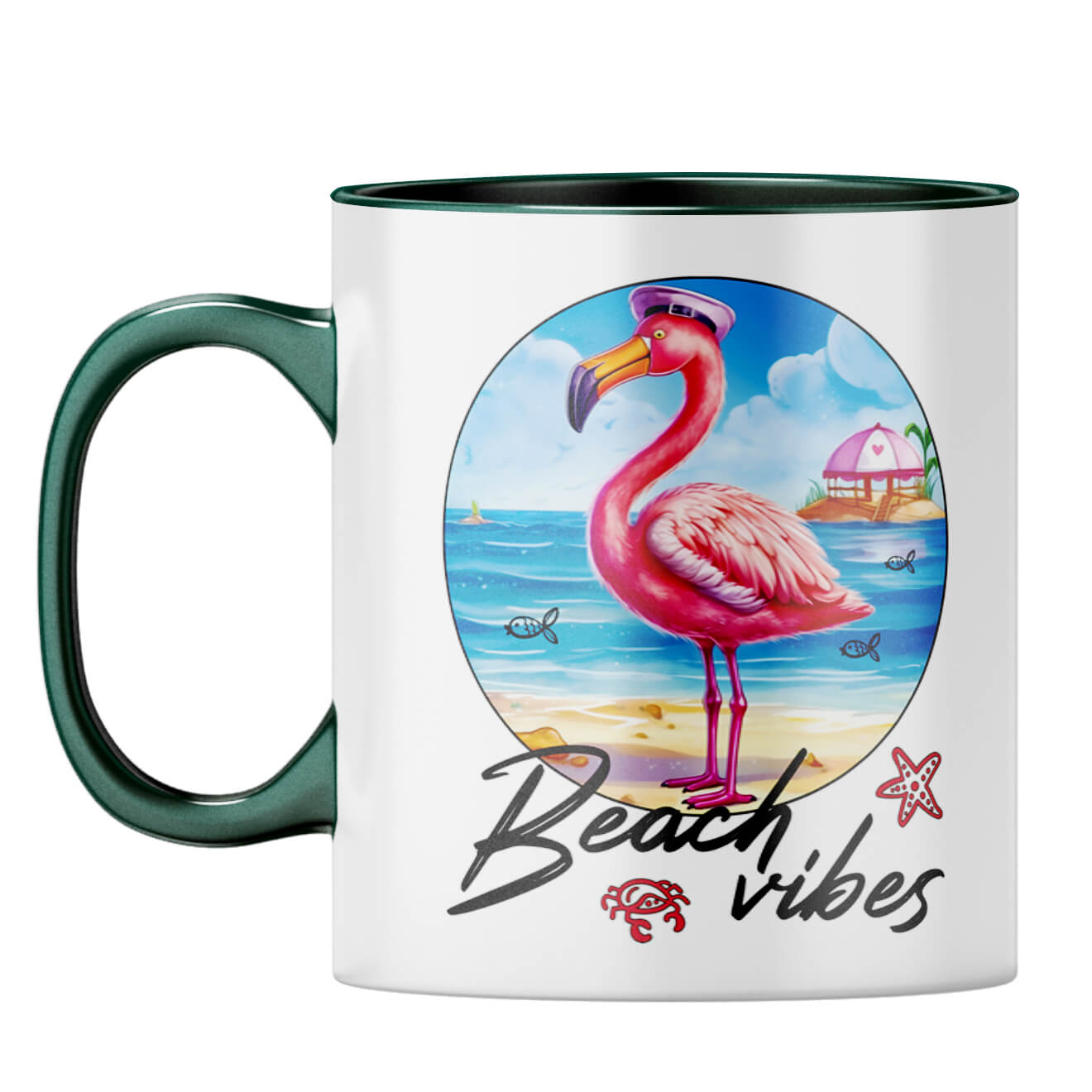 Beach Vibes Coffee Mug Dark Green