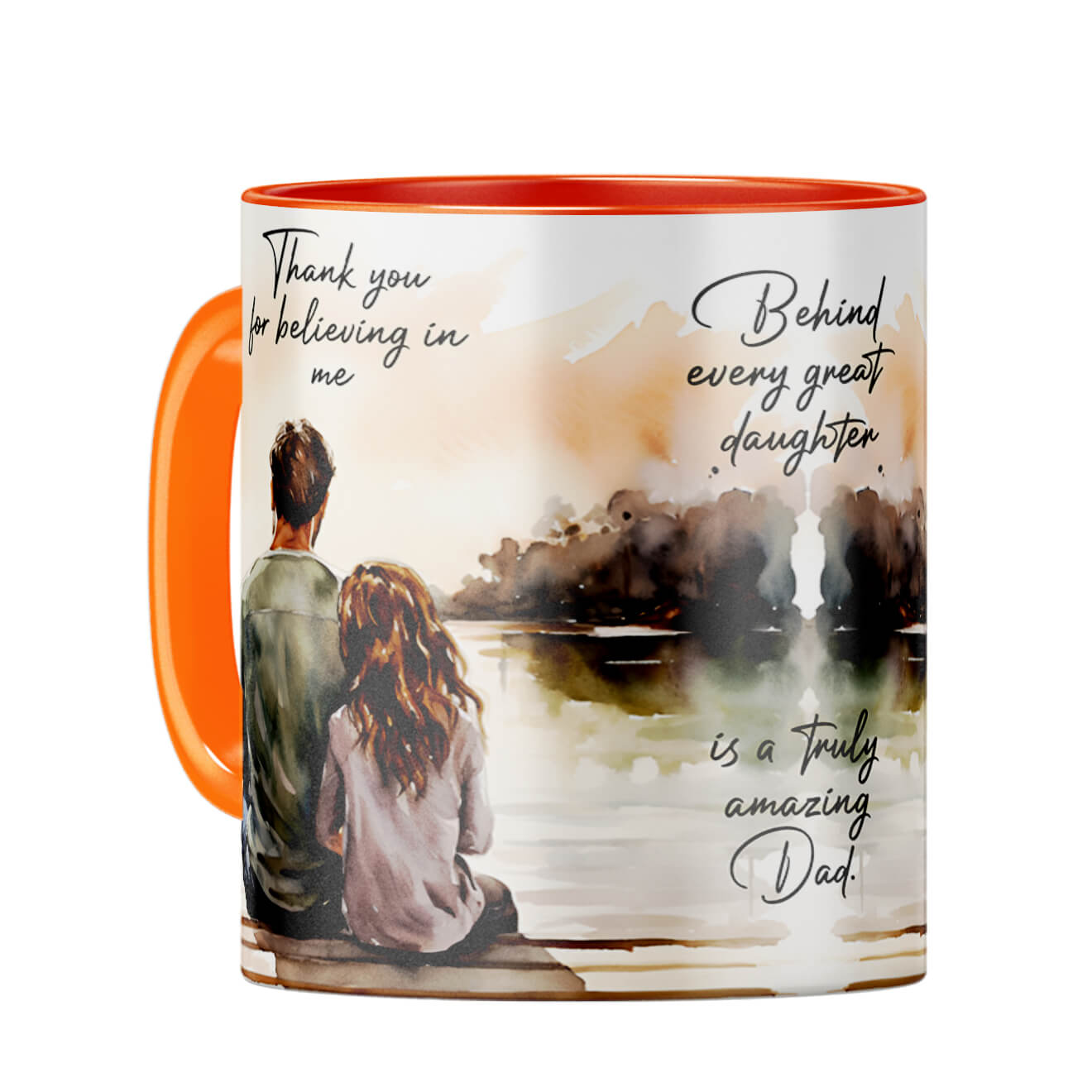 Behind Every Great Daughter Is Amazing Dad Coffee Mug Orange
