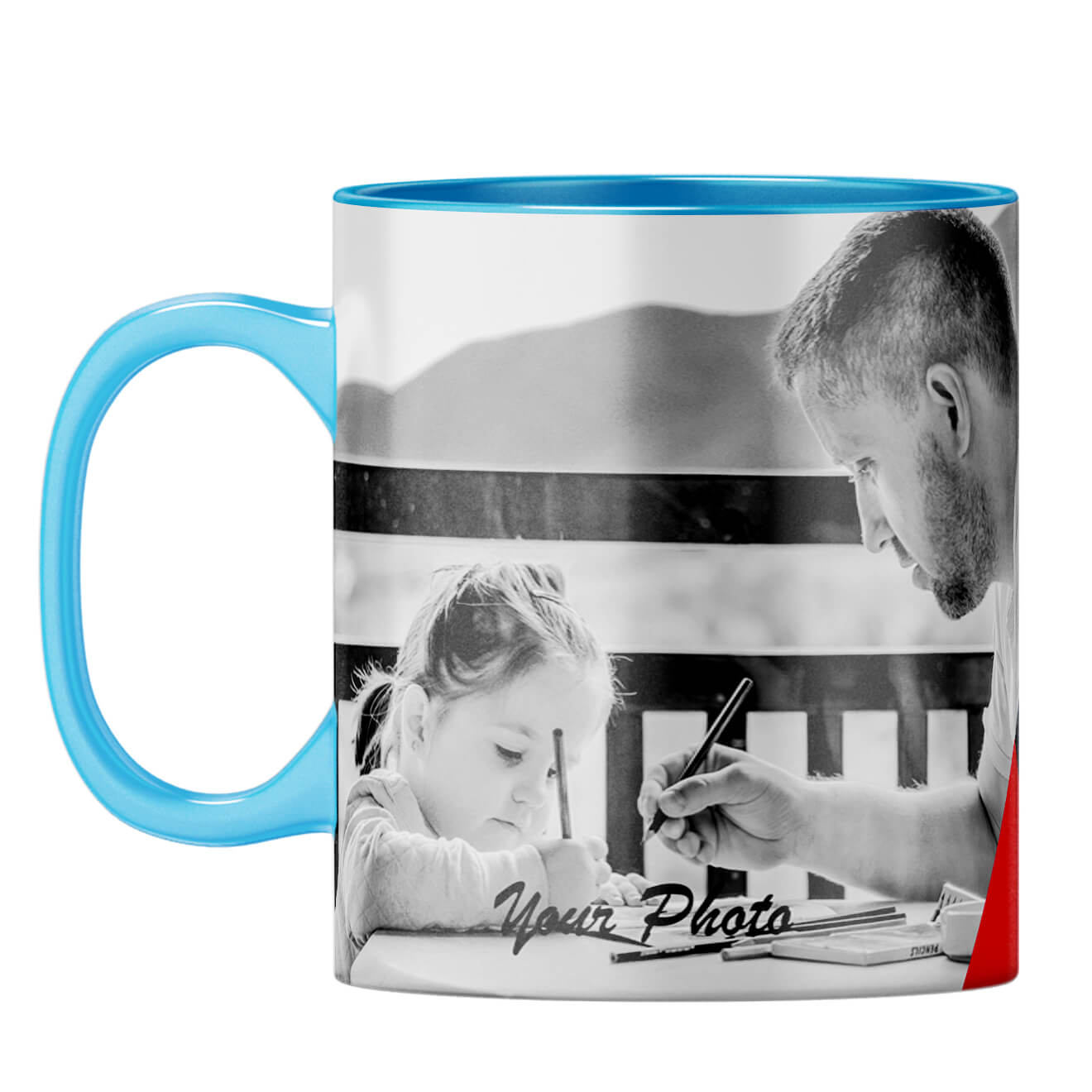 Best Dad Ever Collage Coffee Mug Light Blue