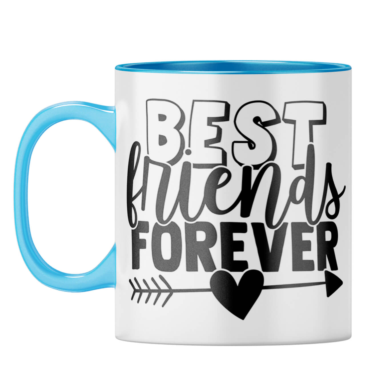 Best Friends Forever BFF Coffee Mug Light Blue