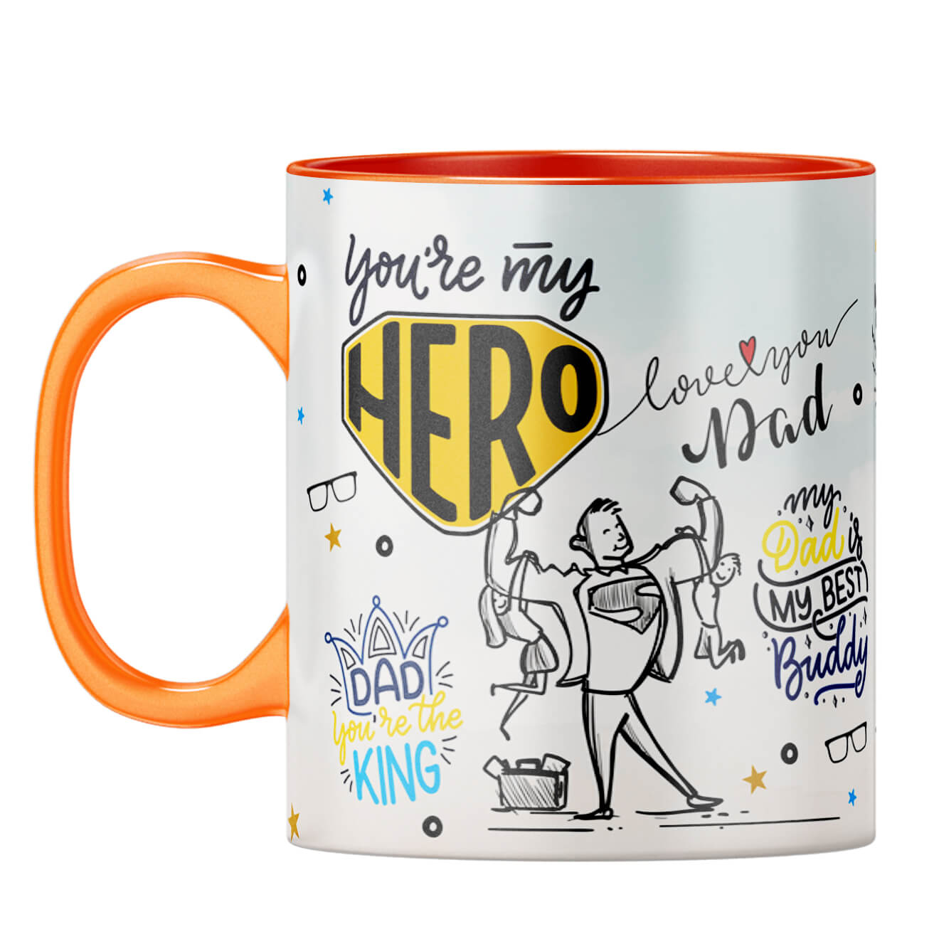 Best Gift for Father Coffee Mug Orange