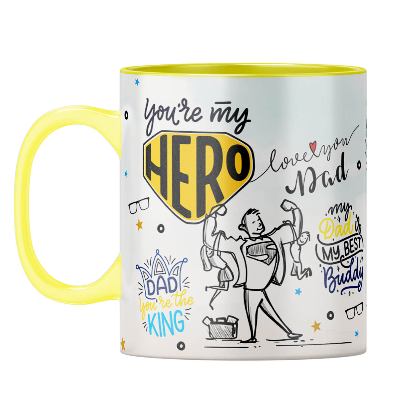 Best Gift for Father Coffee Mug Yellow
