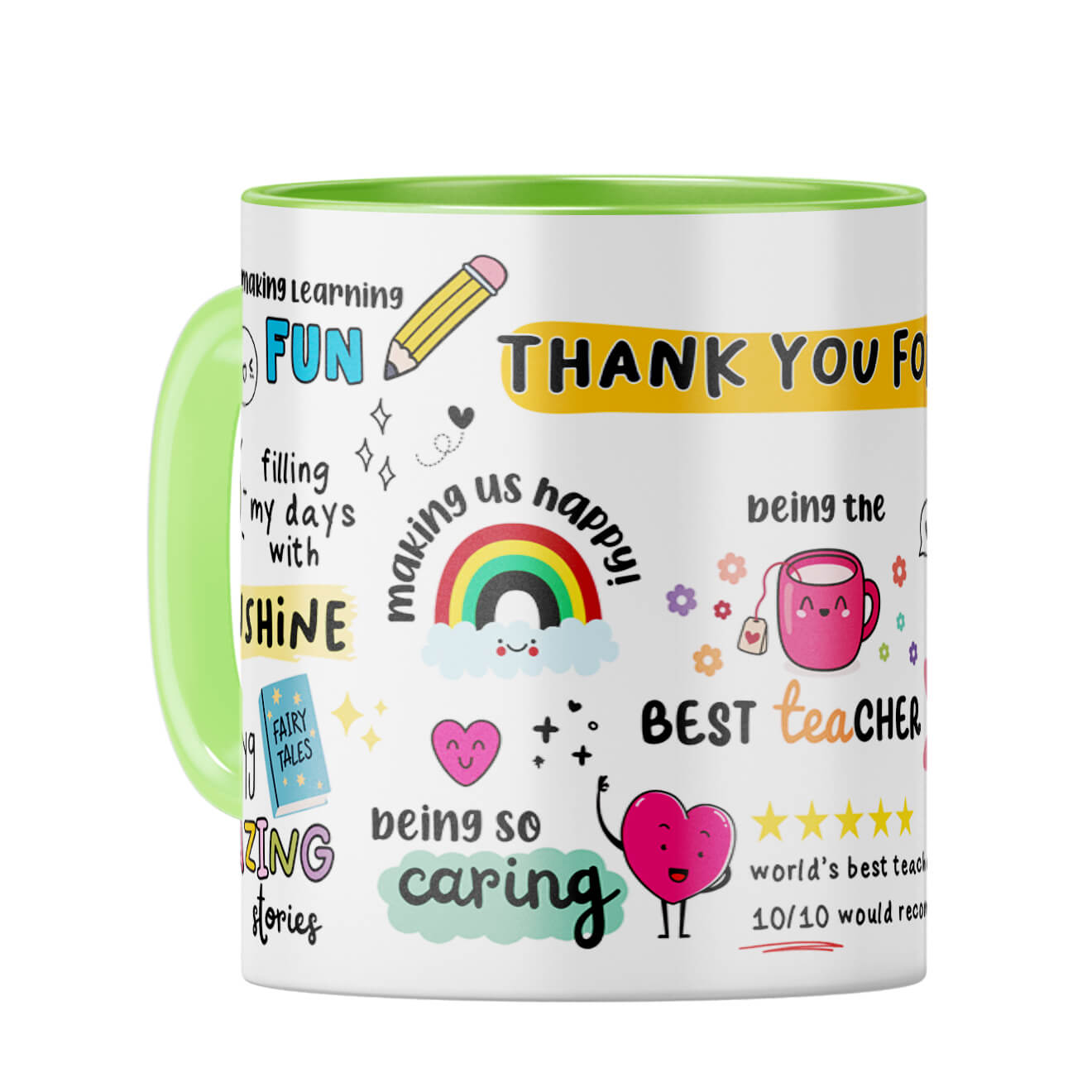 Best Teacher Coffee Mug Light Green