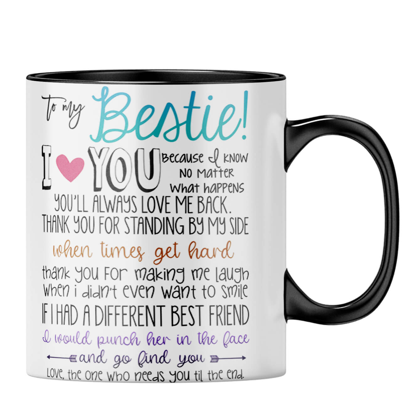 Bestie I Love You Coffee MugB-Black