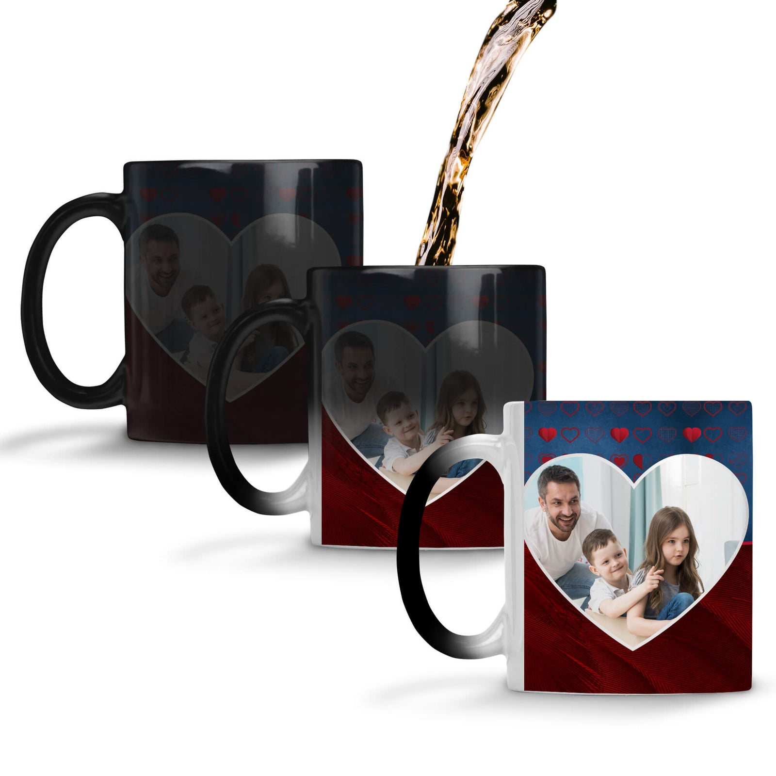 Blue Hearts Photo Coffee Mug Magic