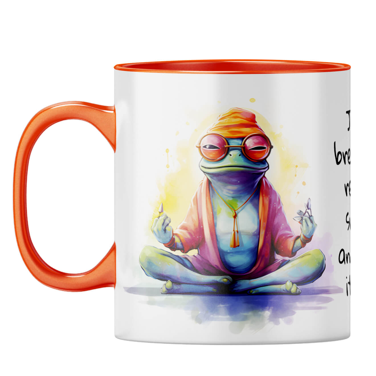 Breathe Smile and Let Go Coffee Mug Orange