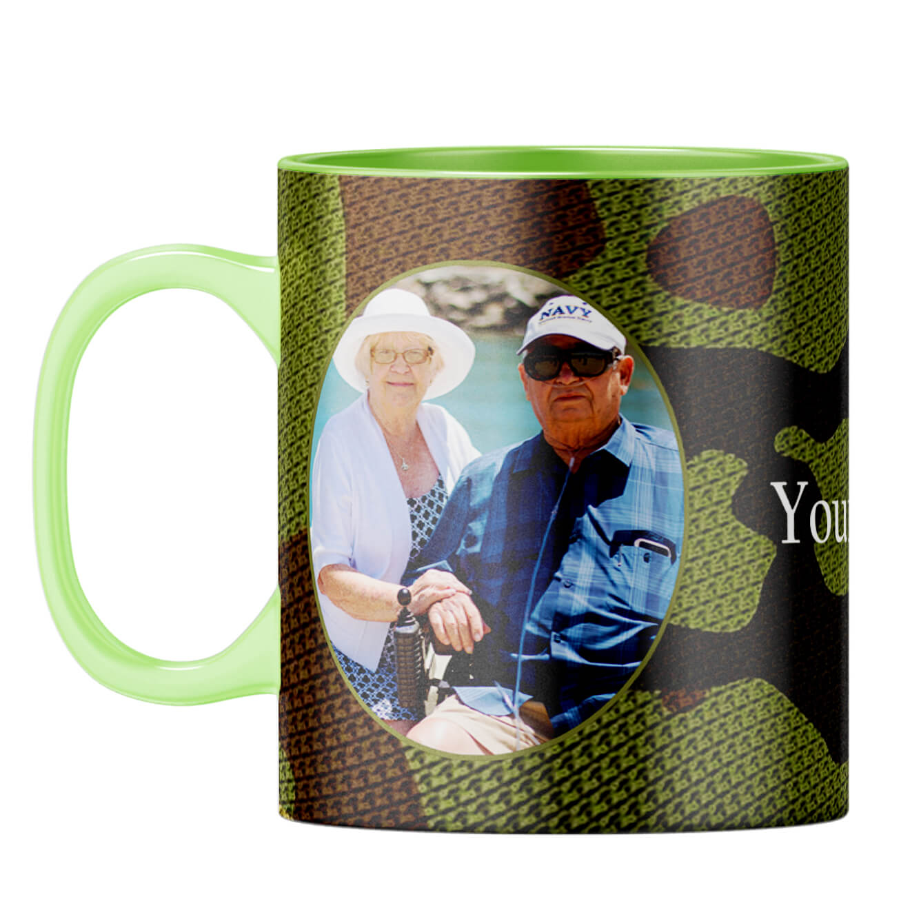 Camouflage Photo Coffee Mug Light Green