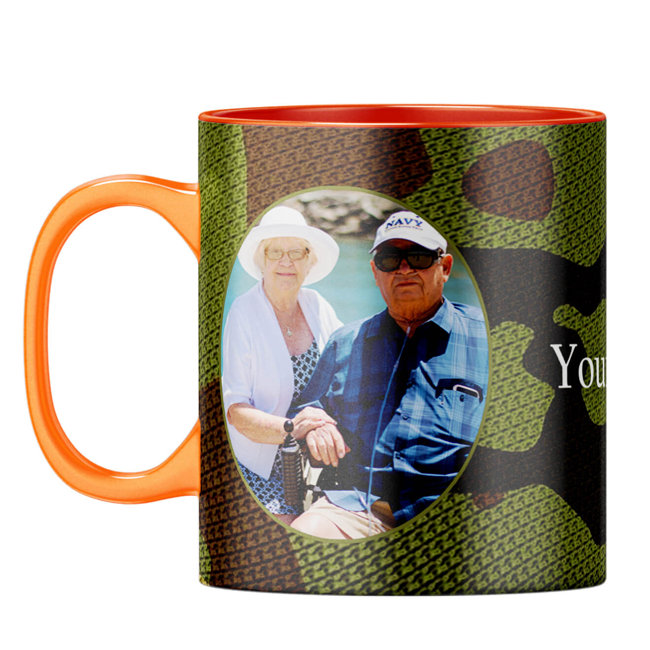 Camouflage Photo Coffee Mug Orange