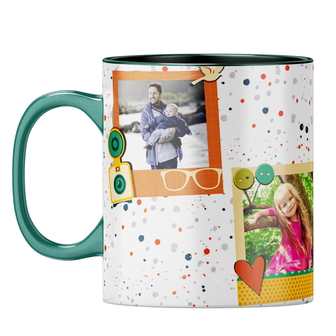 Cool Collage Coffee Mug Dark Green