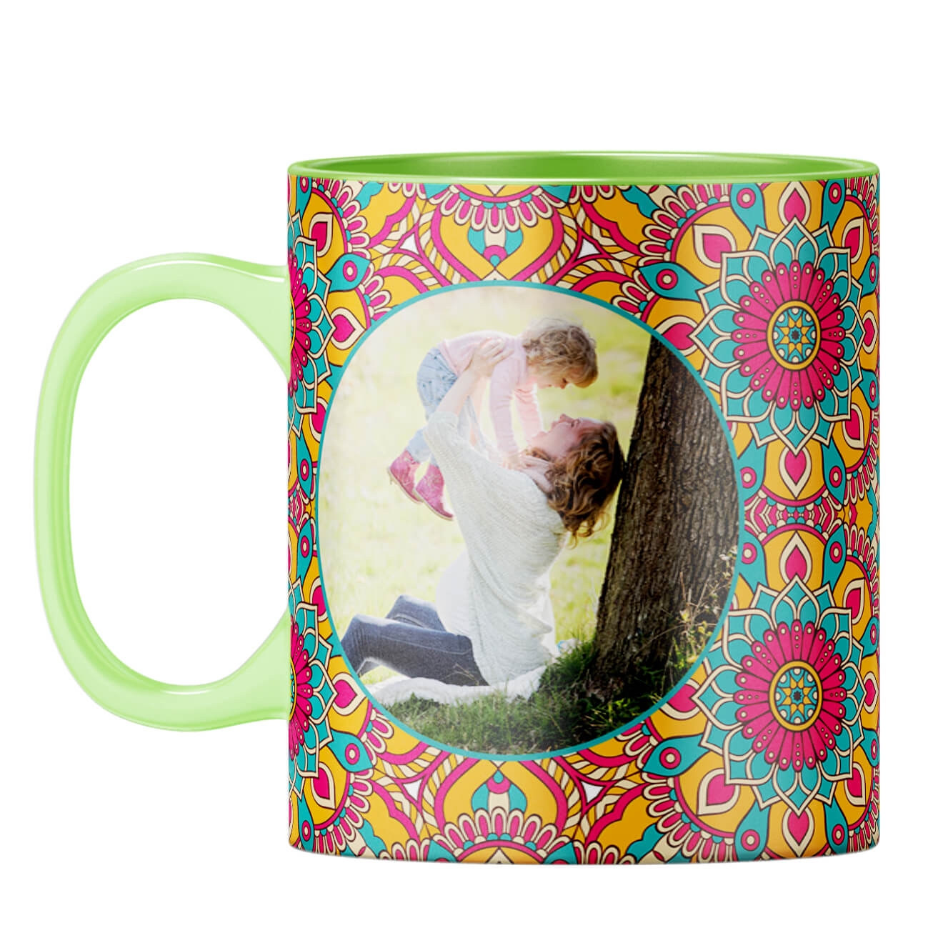 Cool Patterns Photo Coffee Mug Light Green