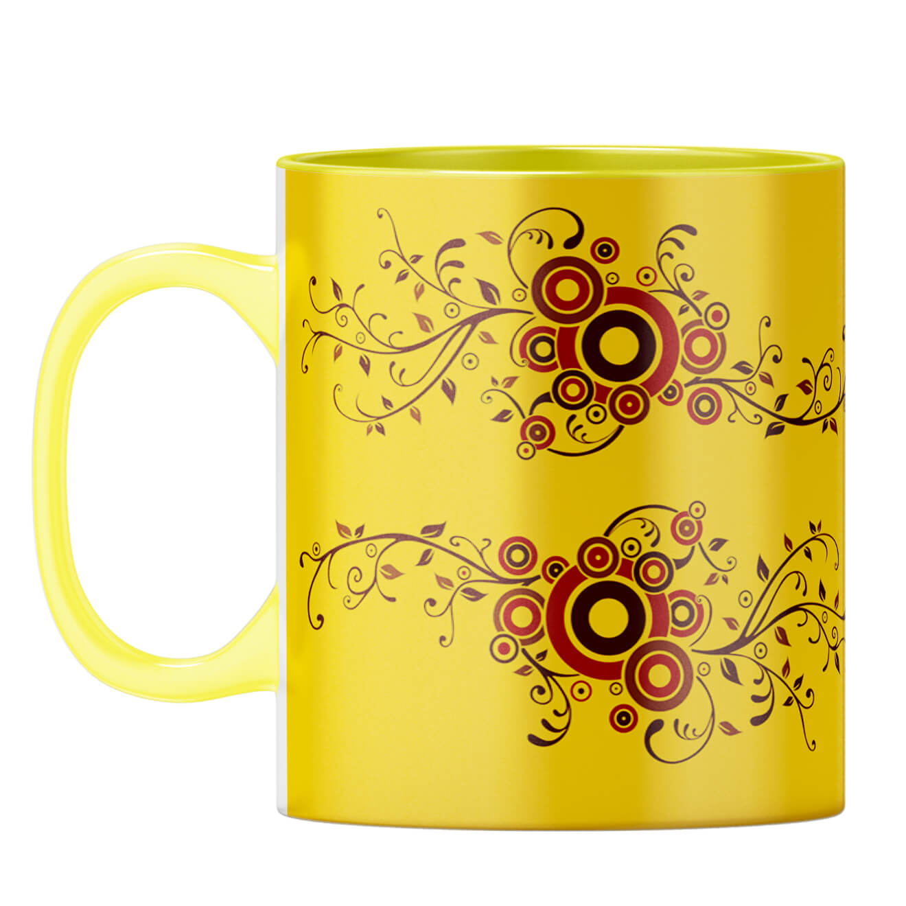 Cool Traditional Designer Printed Coffee Mug Yellow