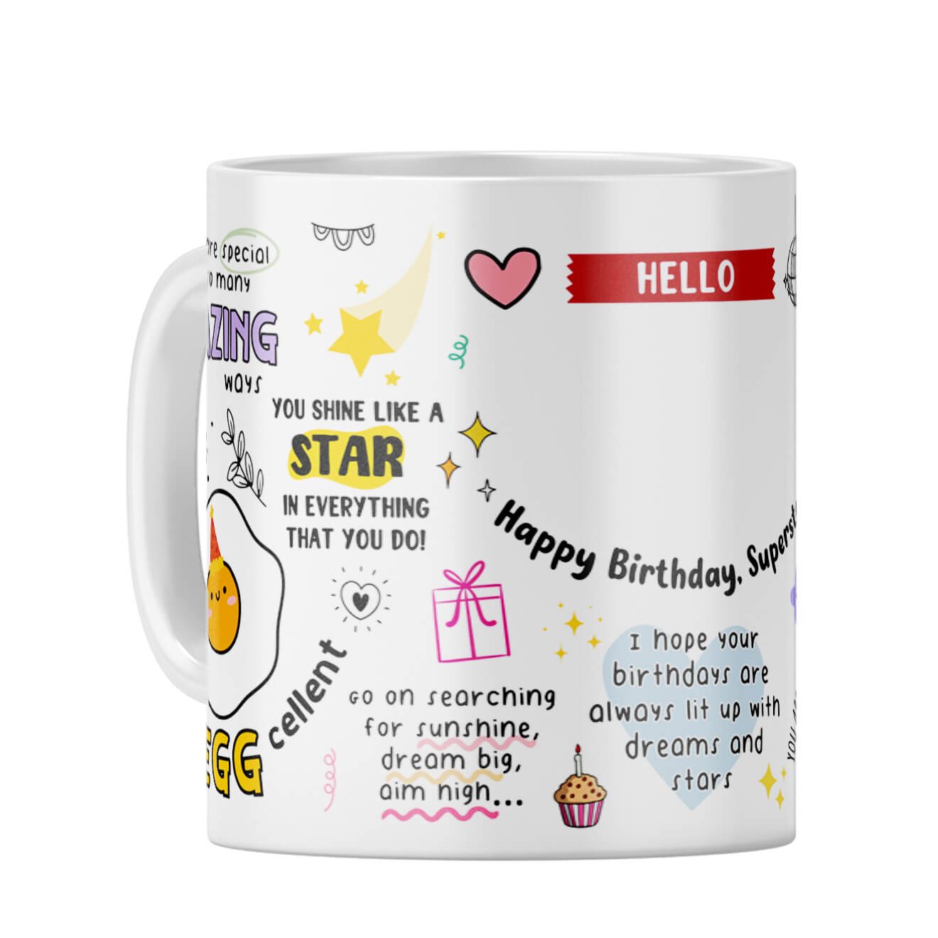 Customised Happy Birthday Superstar Coffee Mug White