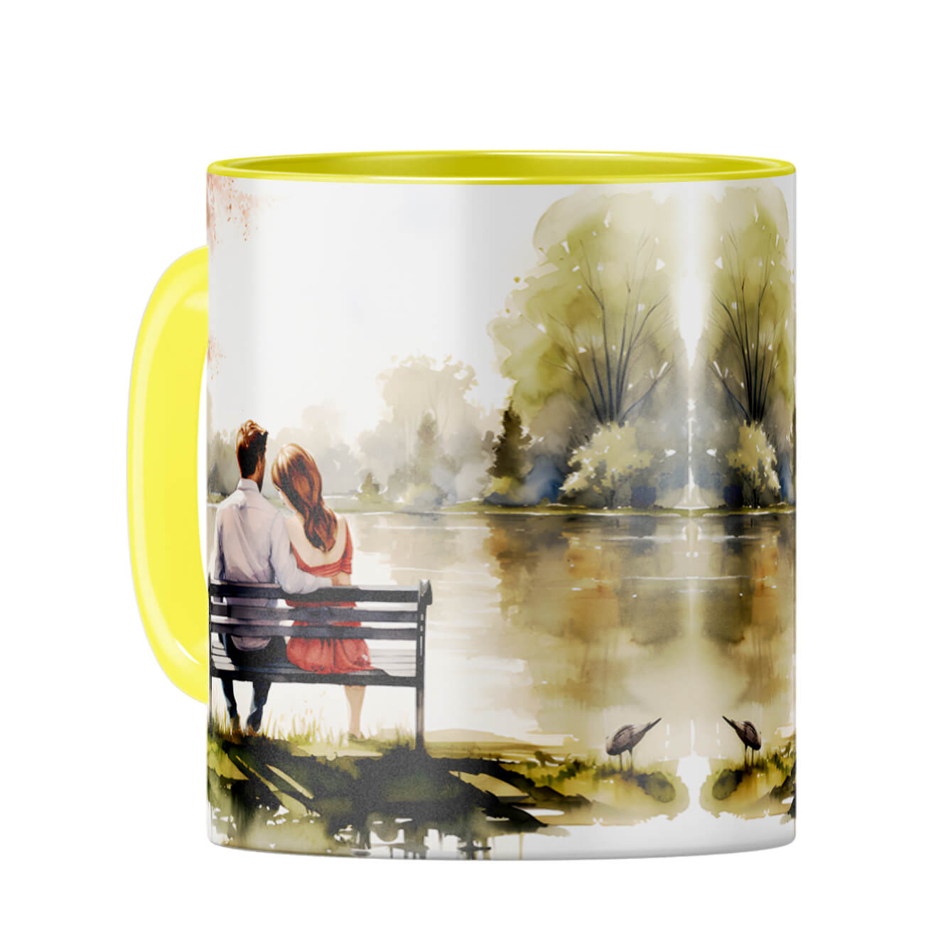 Customised Lov Message Coffee Mug Yellow
