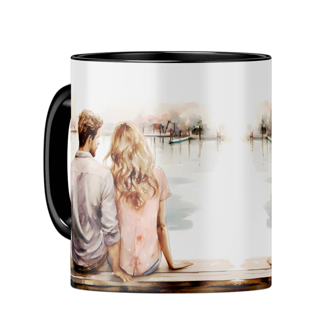 Customised Luv Message Coffee Mug Black