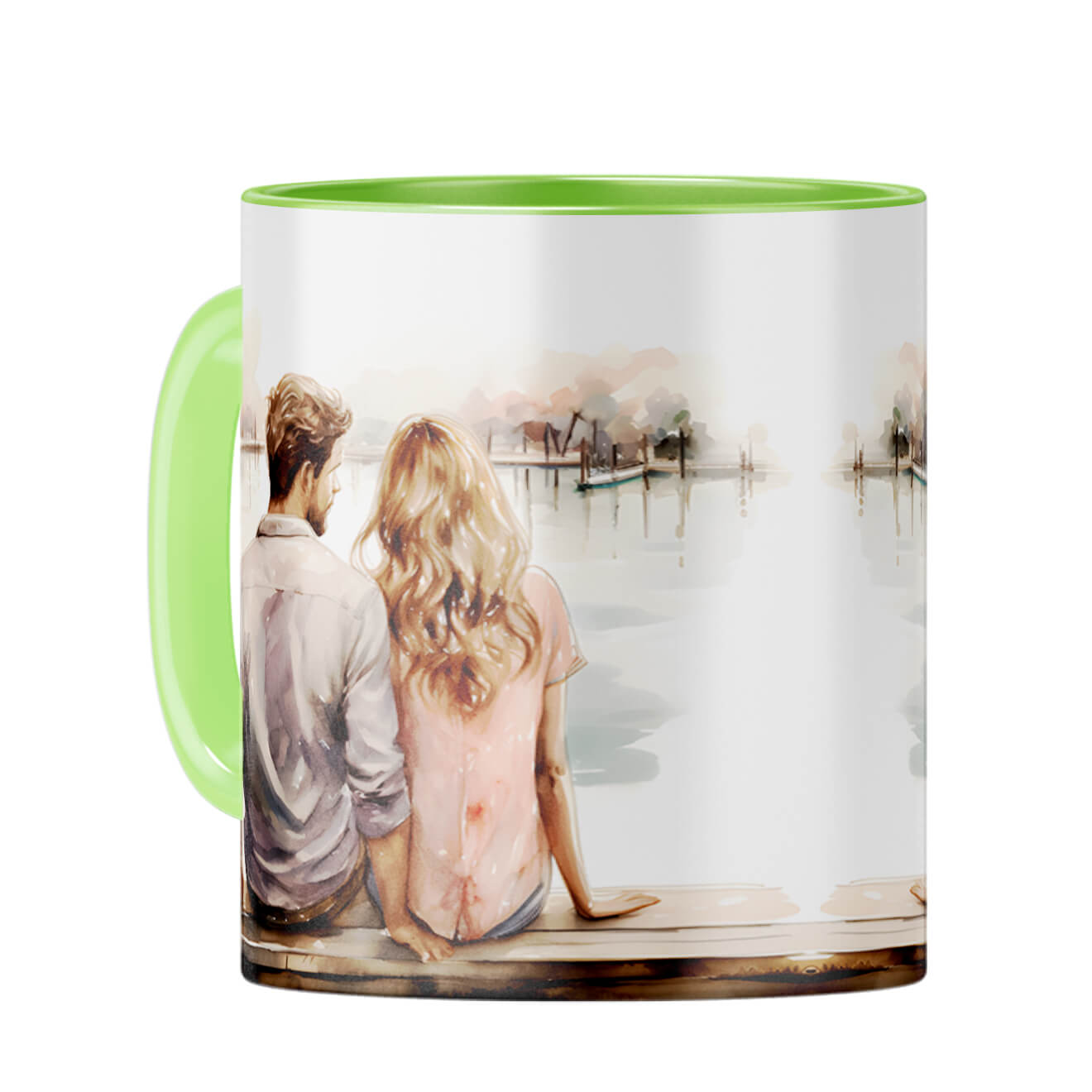 Customised Luv Message Coffee Mug Light Green