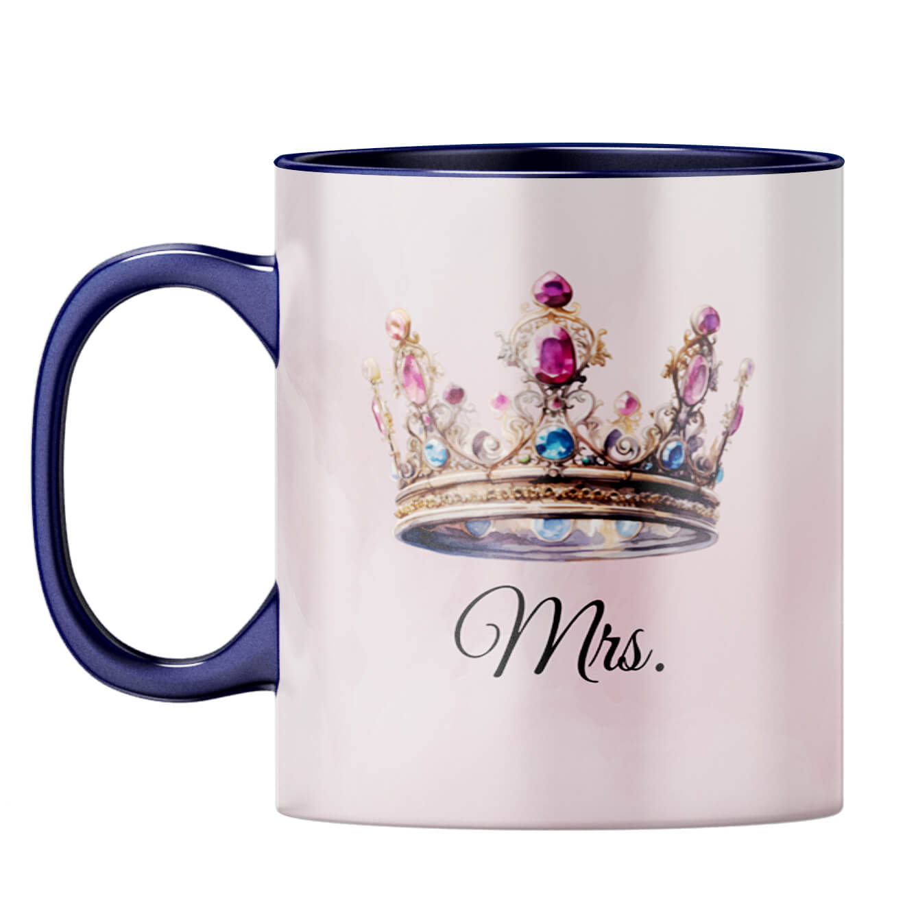 Customised Name Mrs Coffee Mug Dark Blue