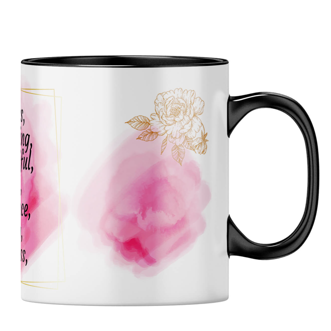 Customised She Is Strong Woman Coffee MugB-Black