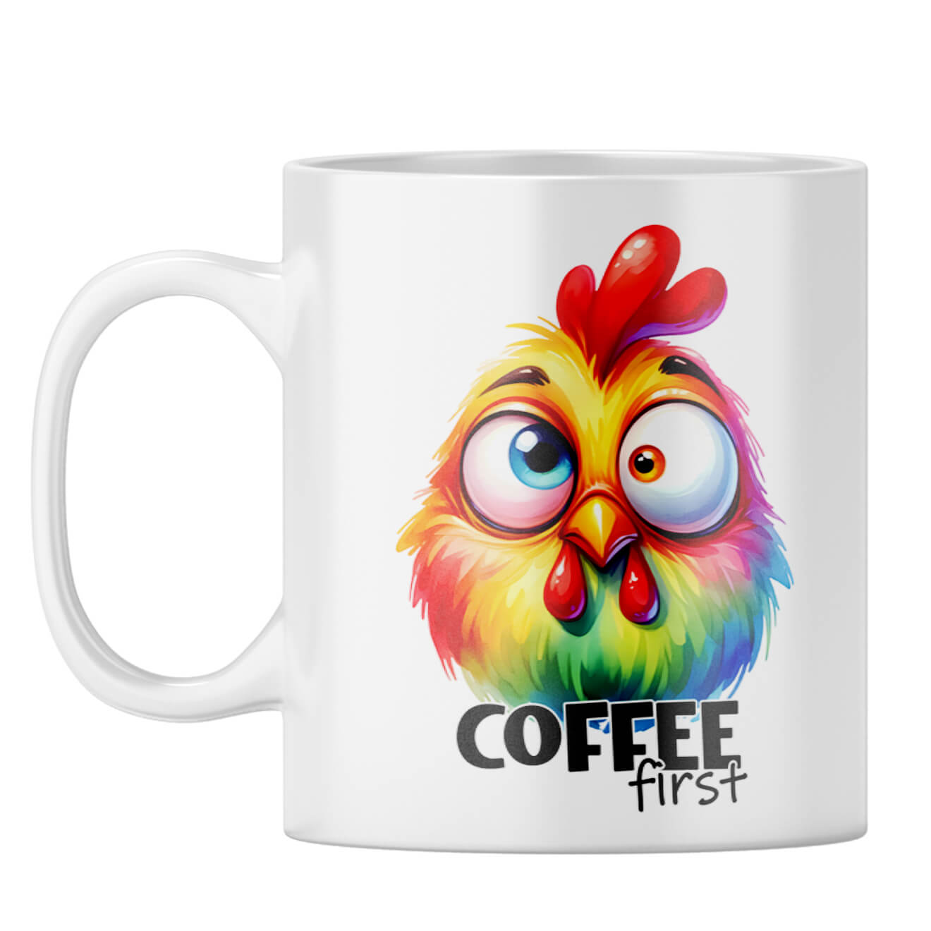Cute Coffee First Coffee Mug White