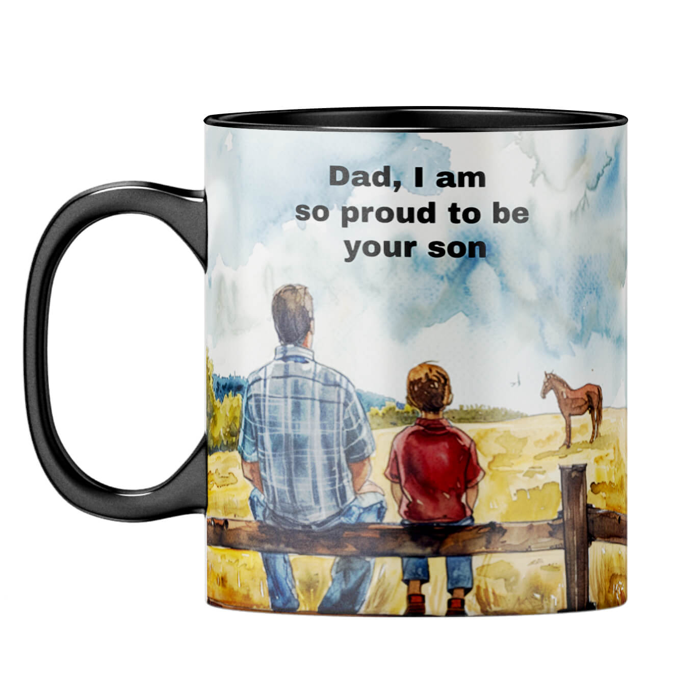 Dad I Am Proud to Be Your Son Coffee Mug Black