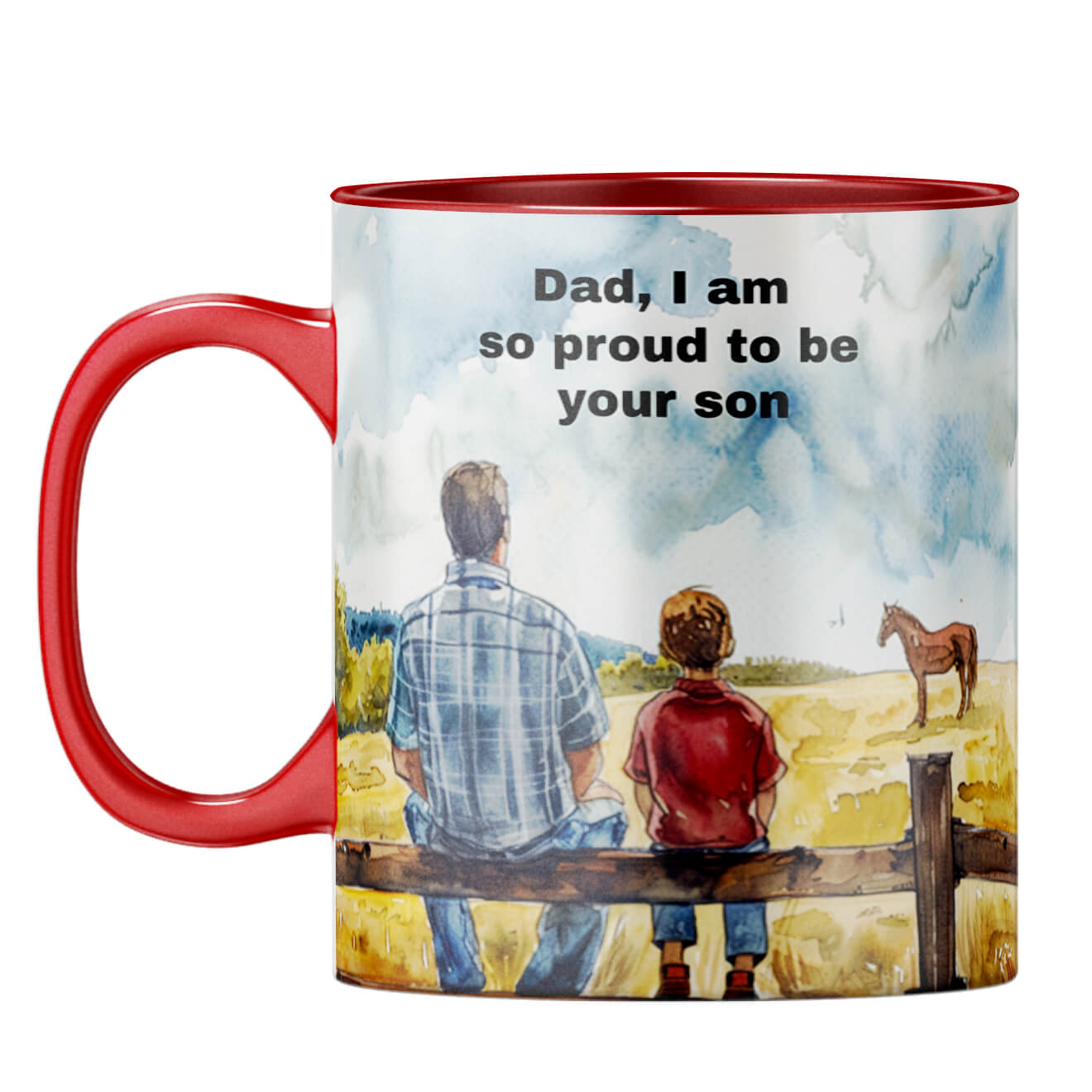 Dad I Am Proud to Be Your Son Coffee Mug Red