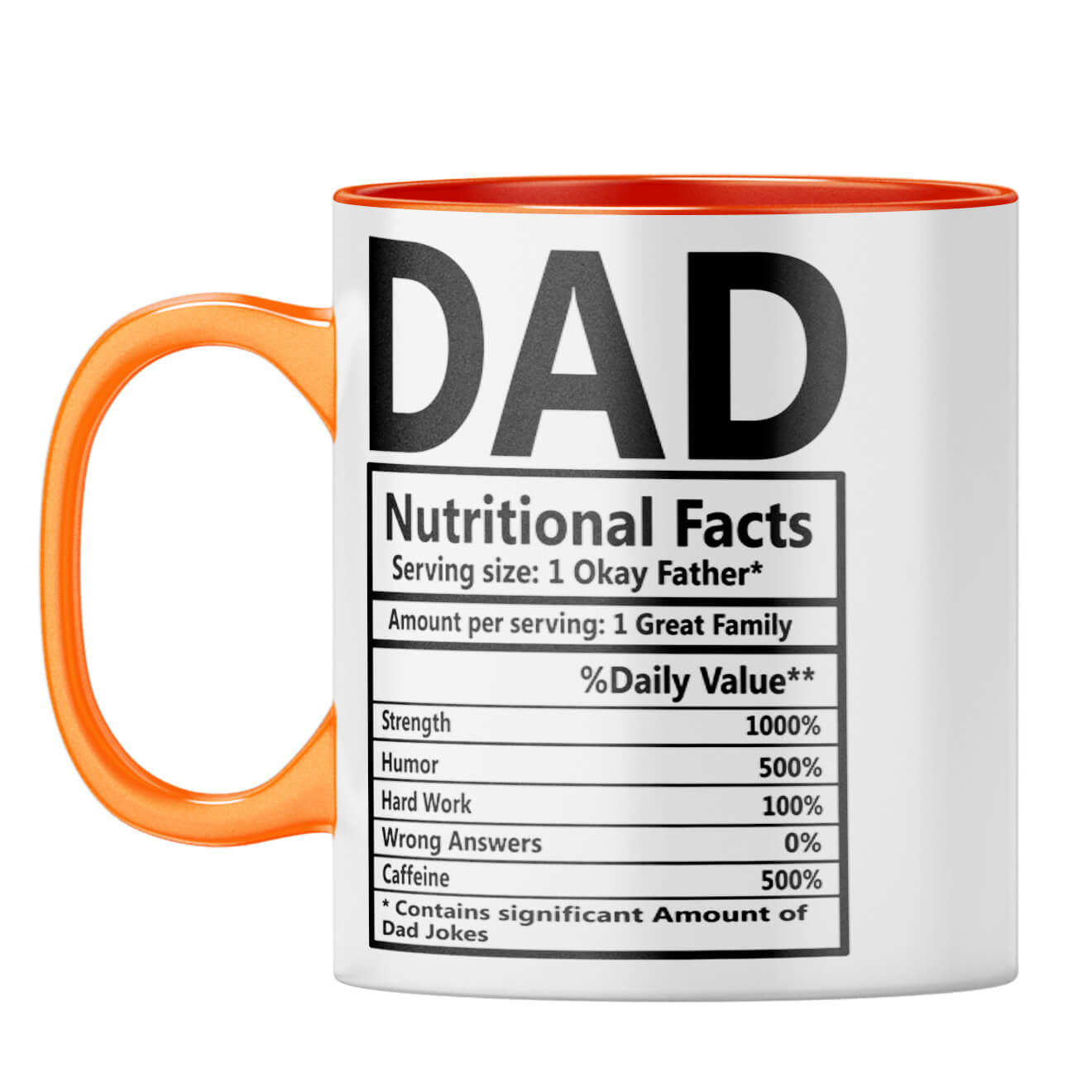 Dad Nutritional Fact Coffee Mug Orange