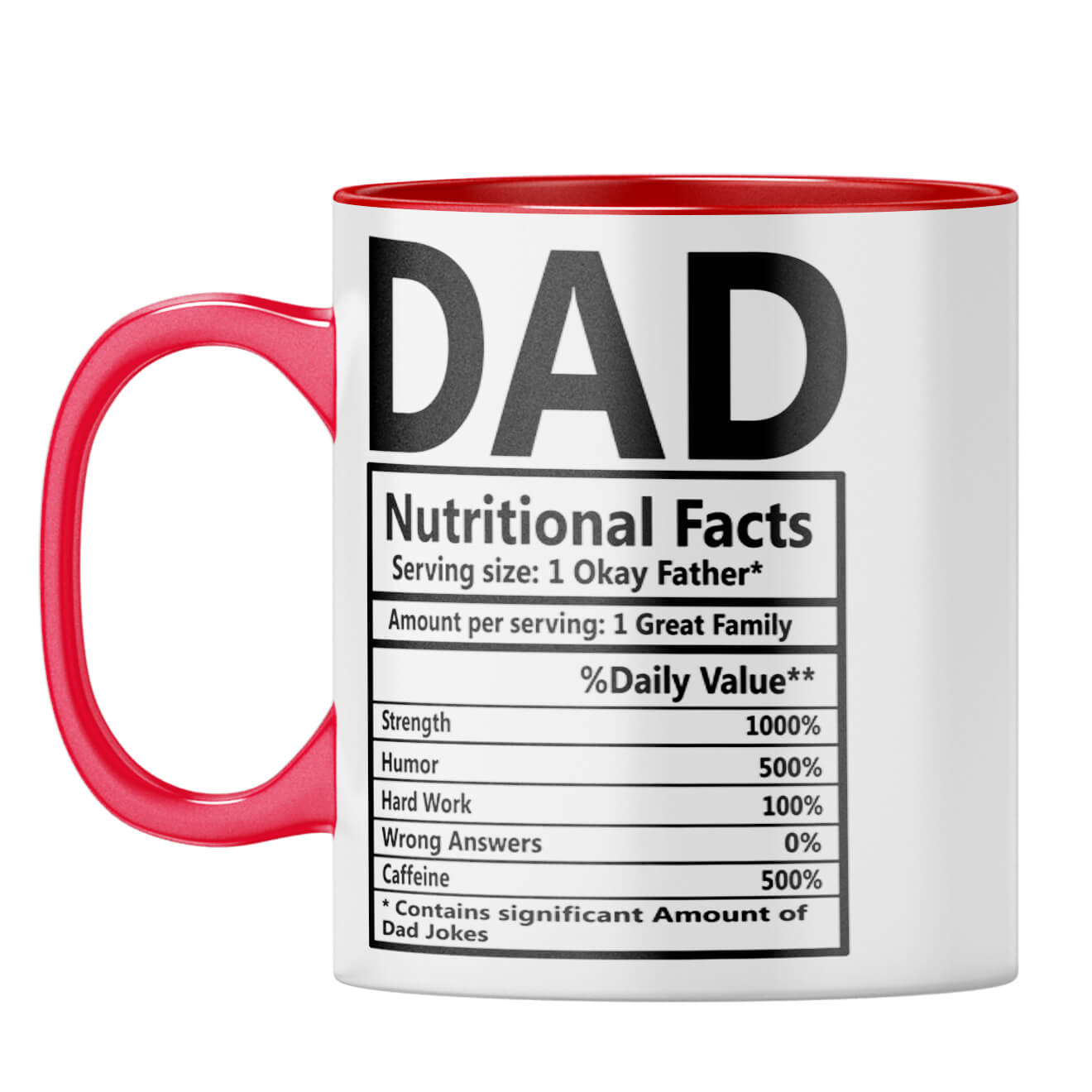 Dad Nutritional Fact Coffee Mug Red