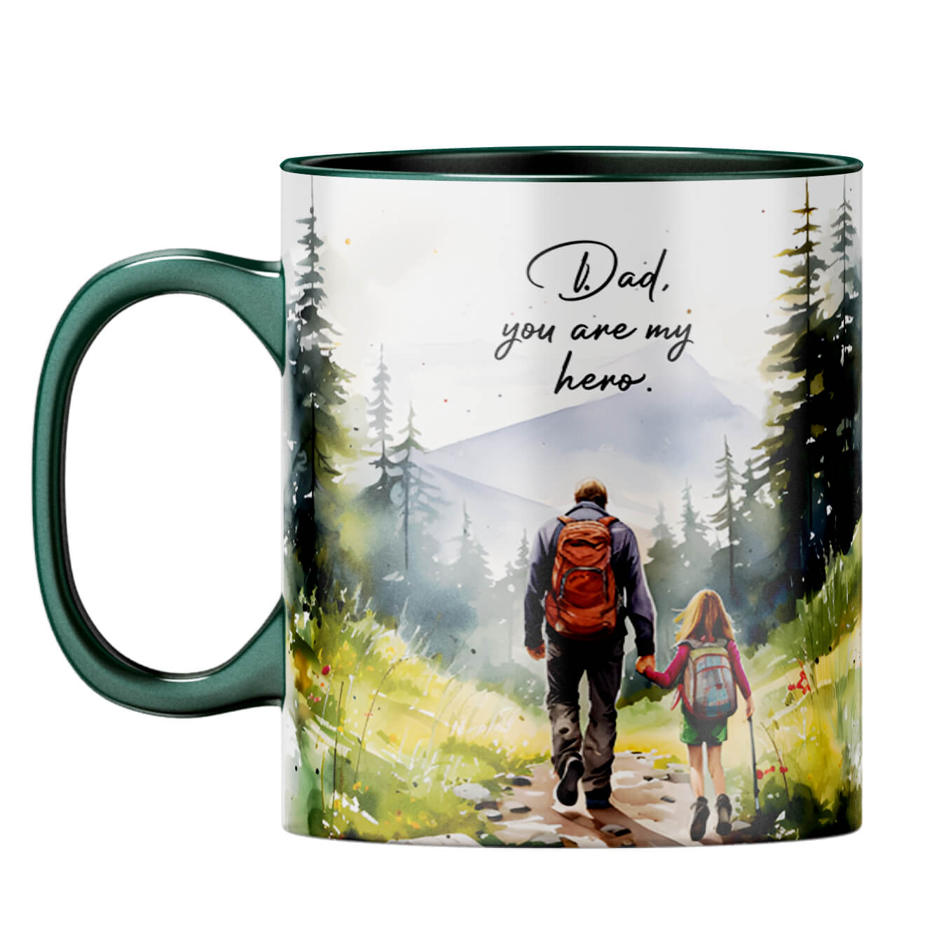 Dad You Are My Hero Coffee Mug Dark Green