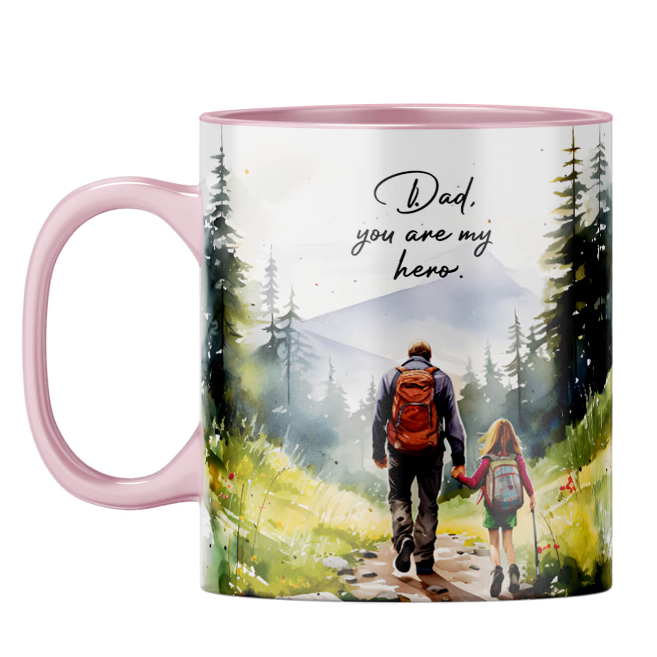 Dad You Are My Hero Coffee Mug Pink