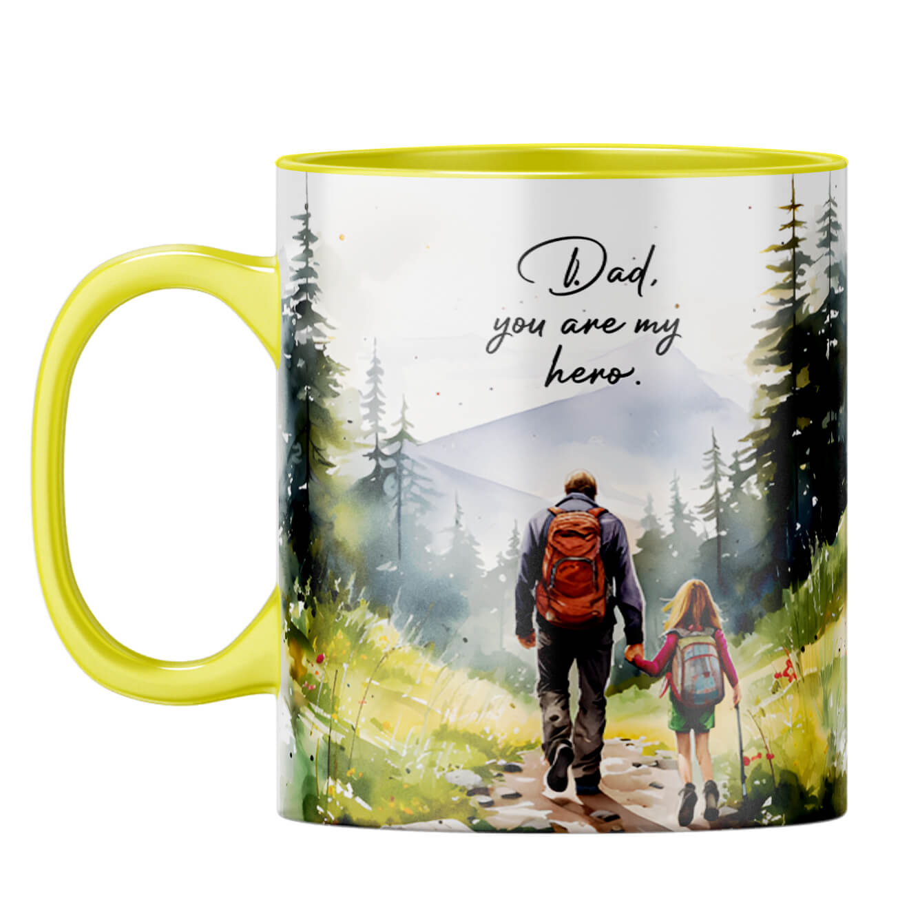 Dad You Are My Hero Coffee Mug Yellow
