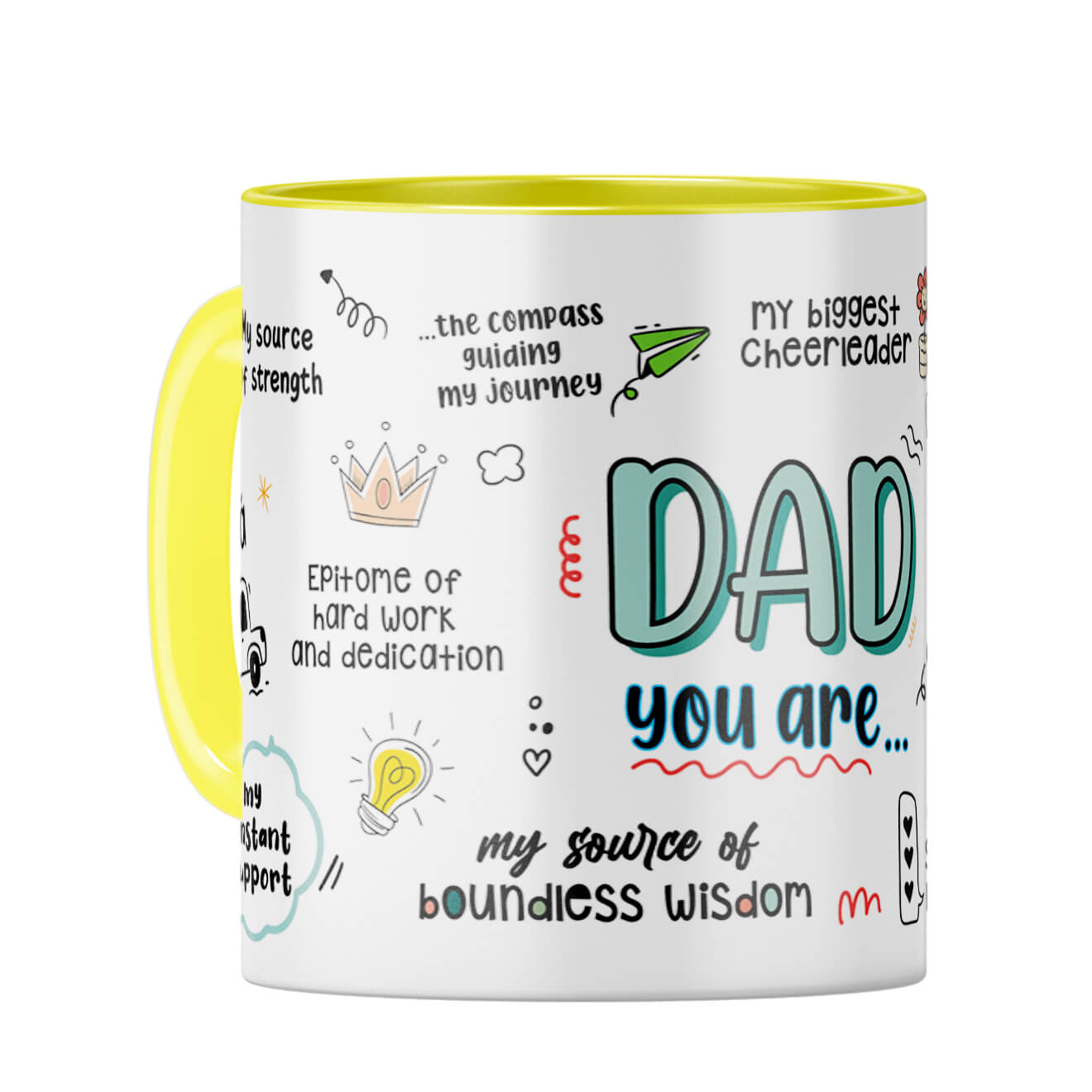 Dad You Are The World Coffee Mug Yellow