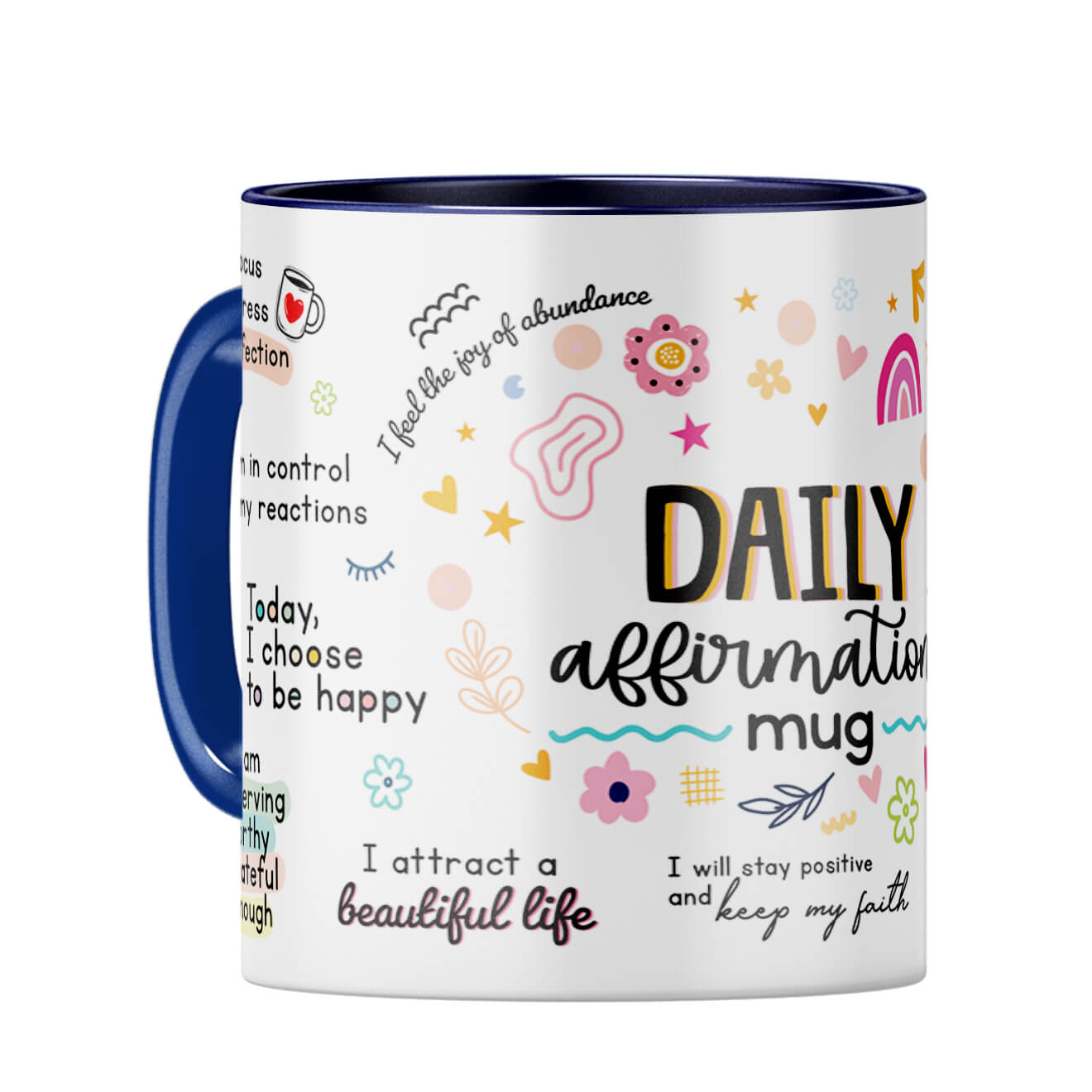 Daily Affirmations Coffee Mug Dark Blue