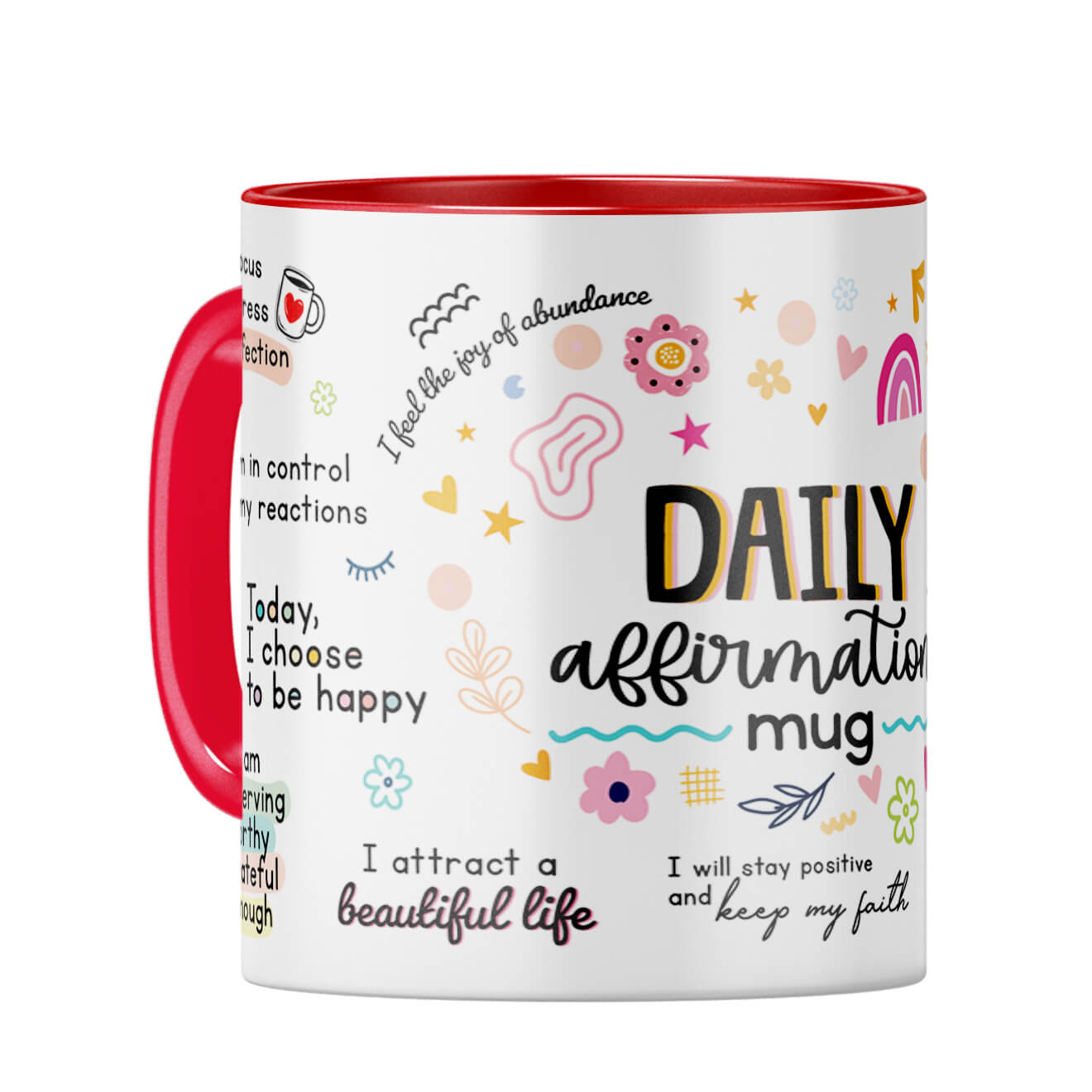Daily Affirmations Coffee Mug Red