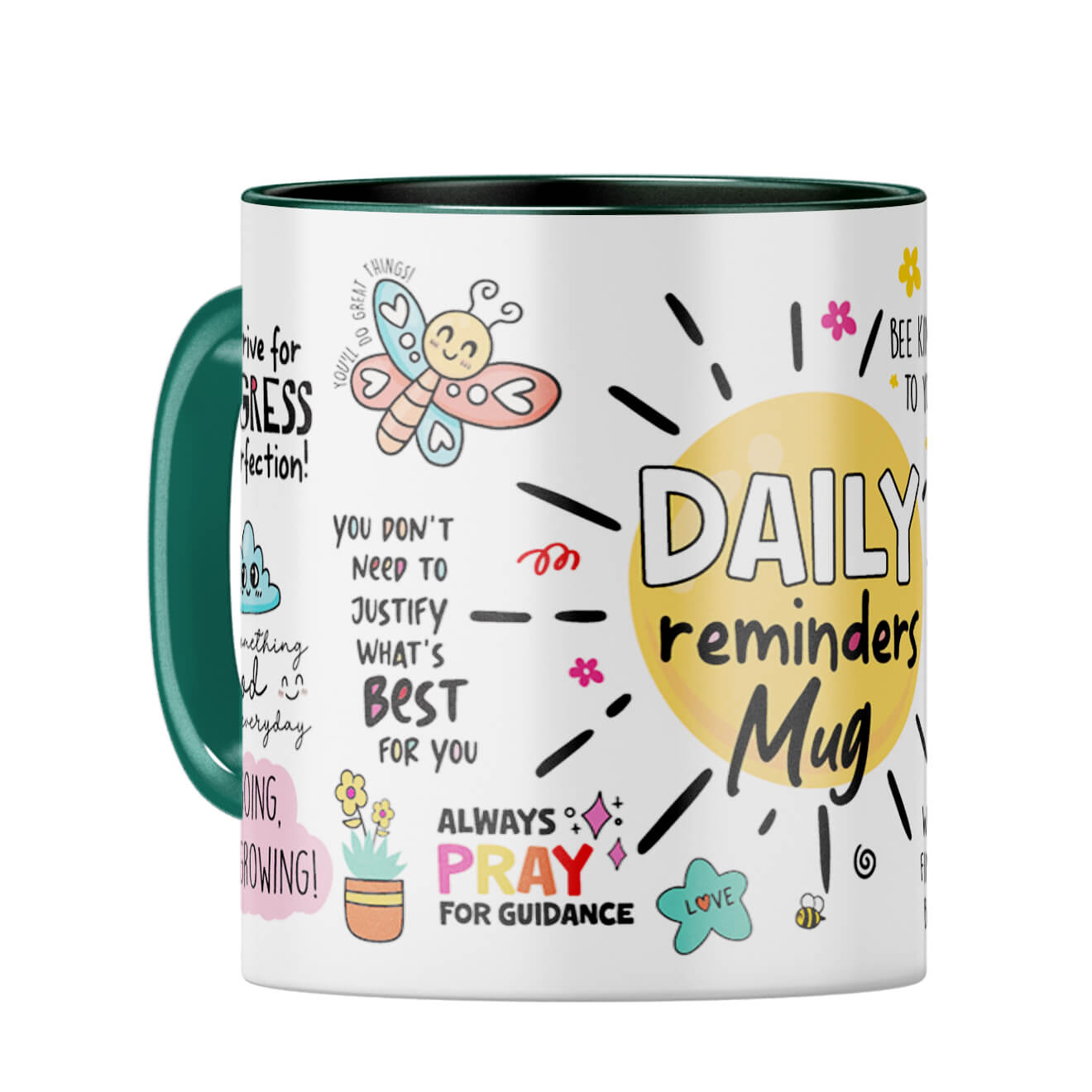 Daily Reminders Coffee Mug Dark Green