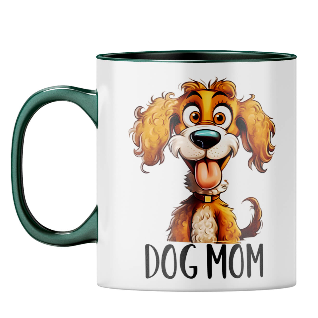 Dog Mom Coffee Mug Dark Green