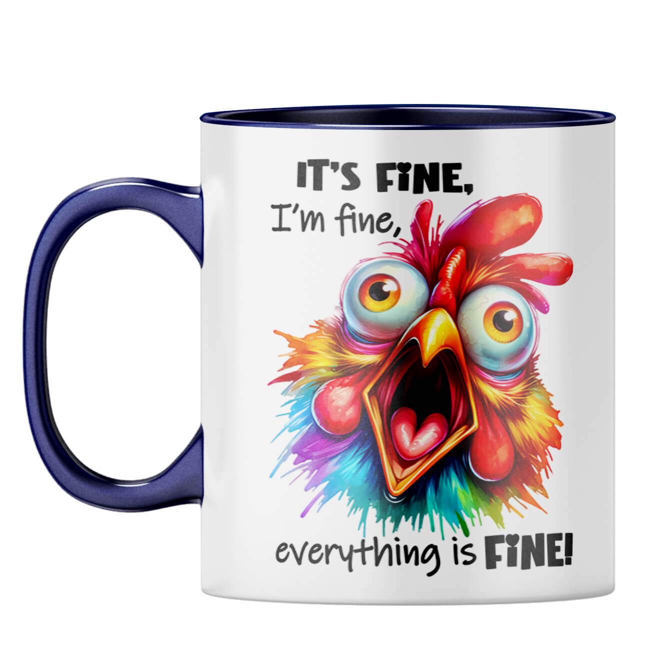 Everything is Fine Coffee Mug Dark Blue