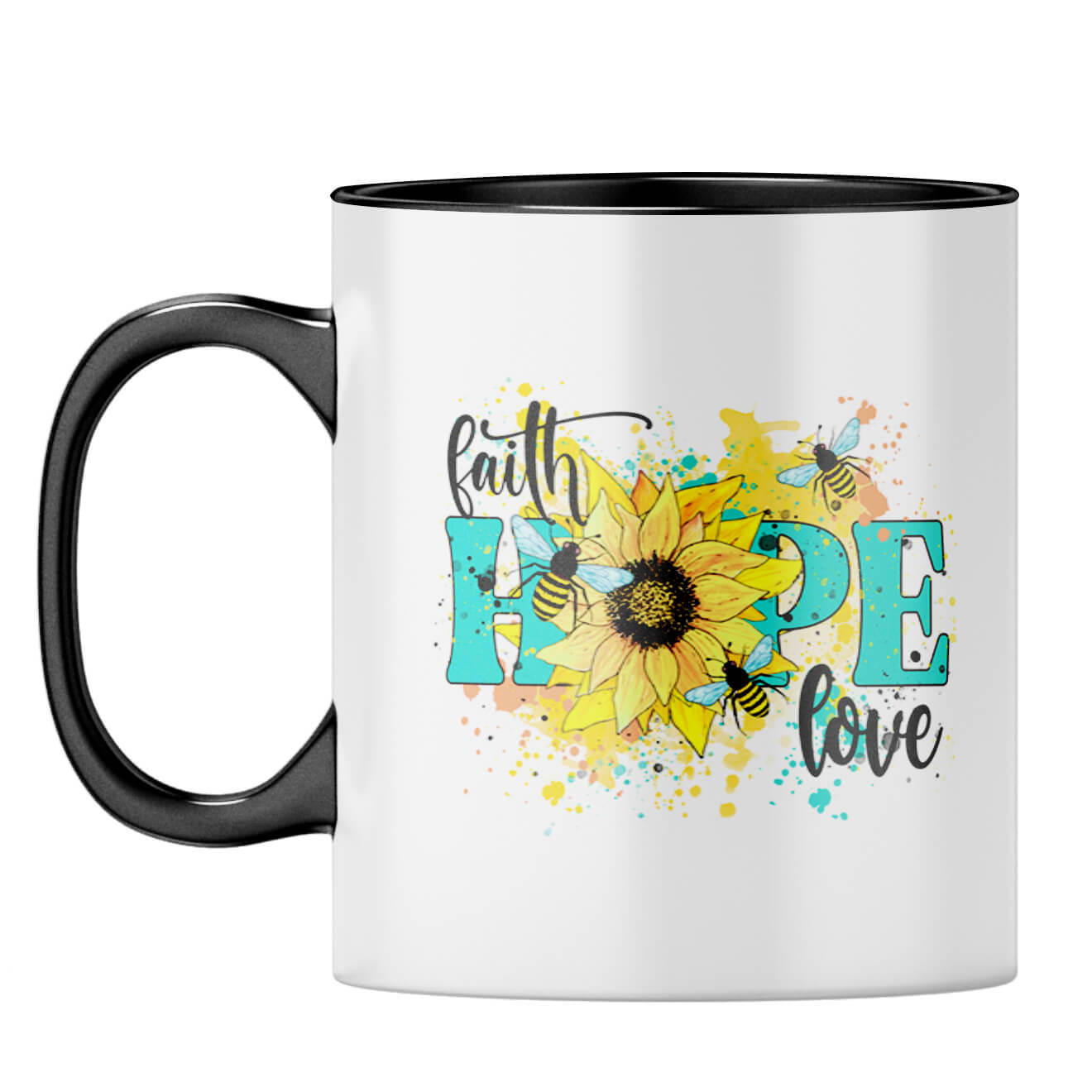 Faith Hope Love Coffee Mug Black