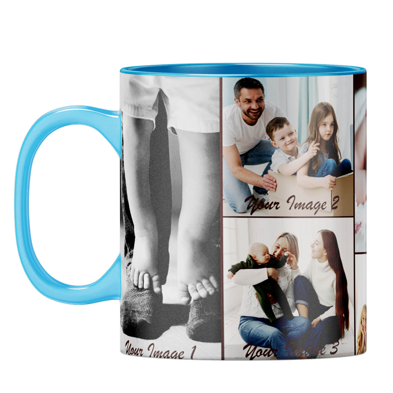 Family Collage Coffee Mug Light Blue